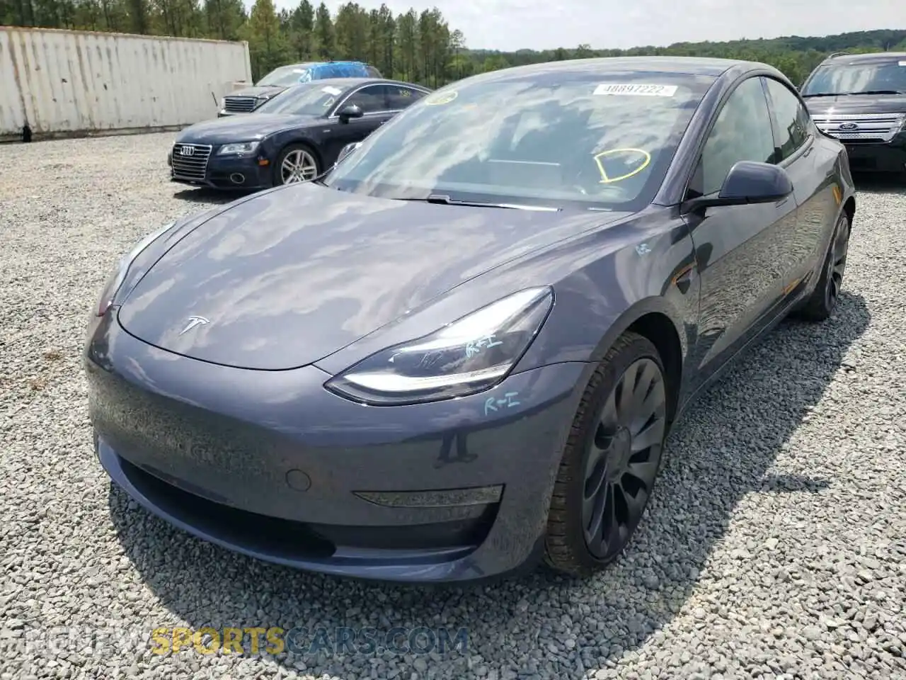 2 Photograph of a damaged car 5YJ3E1EC0MF061878 TESLA MODEL 3 2021