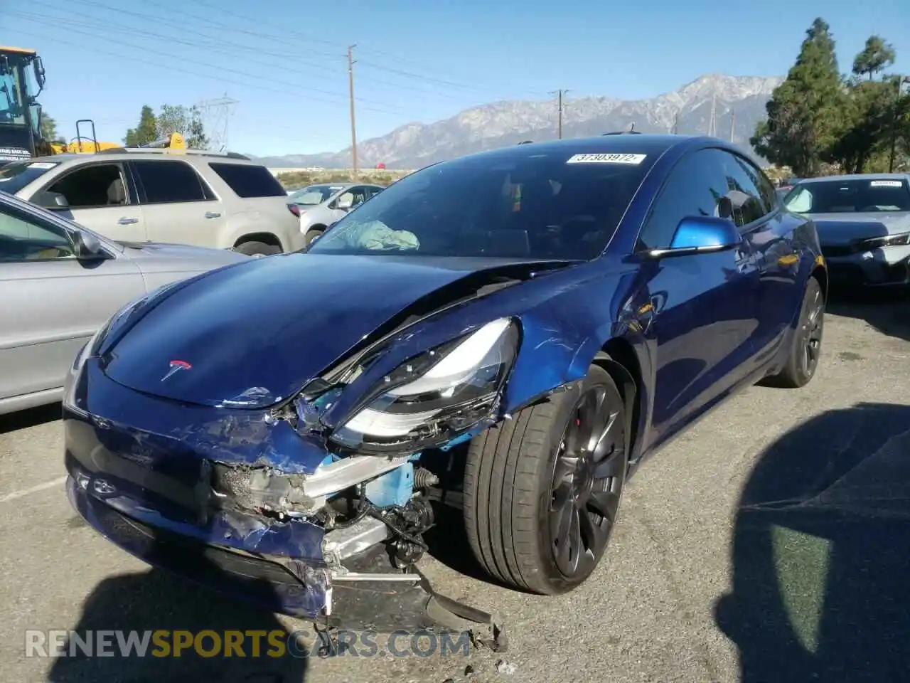 2 Photograph of a damaged car 5YJ3E1EC0MF078745 TESLA MODEL 3 2021