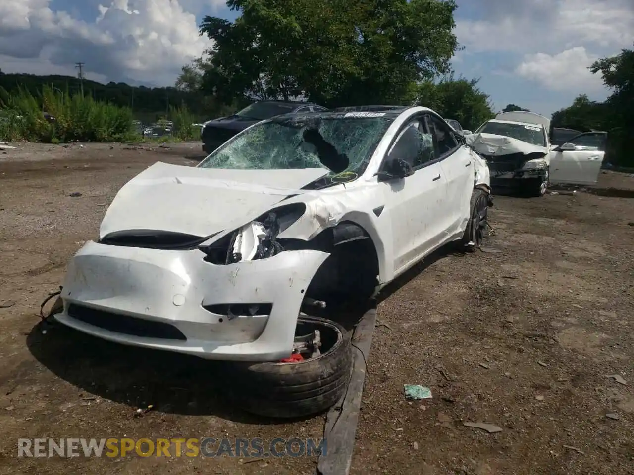 2 Photograph of a damaged car 5YJ3E1EC0MF913579 TESLA MODEL 3 2021