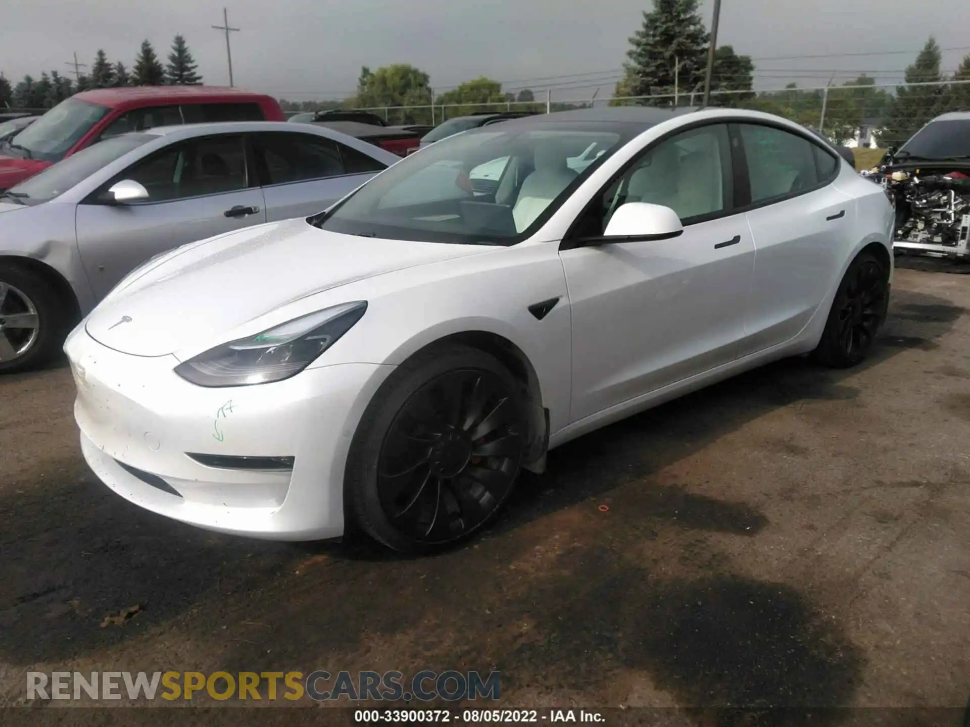 2 Photograph of a damaged car 5YJ3E1EC1MF059654 TESLA MODEL 3 2021