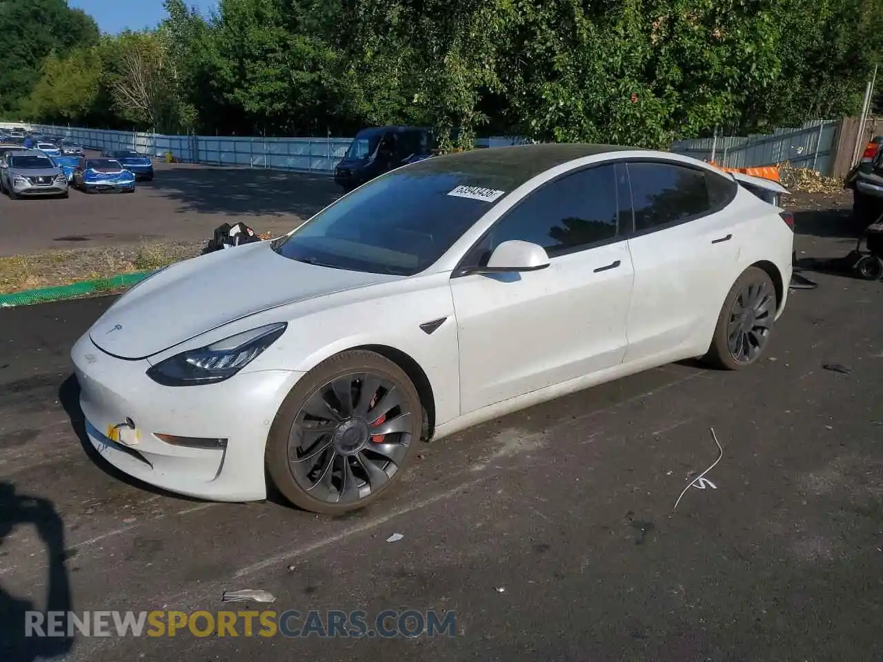 1 Photograph of a damaged car 5YJ3E1EC2MF850887 TESLA MODEL 3 2021