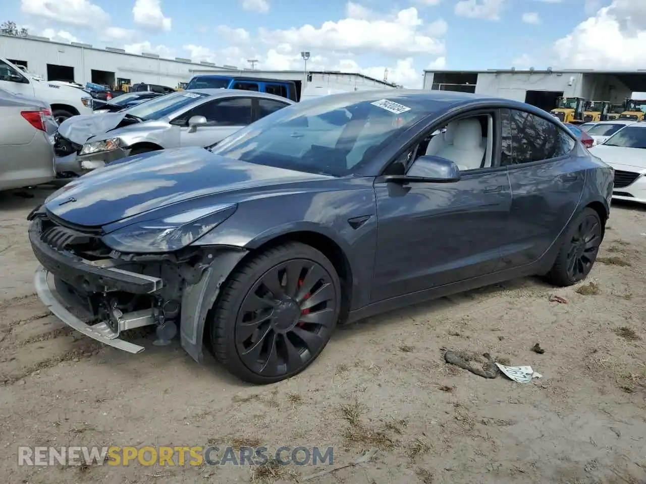1 Photograph of a damaged car 5YJ3E1EC2MF913549 TESLA MODEL 3 2021