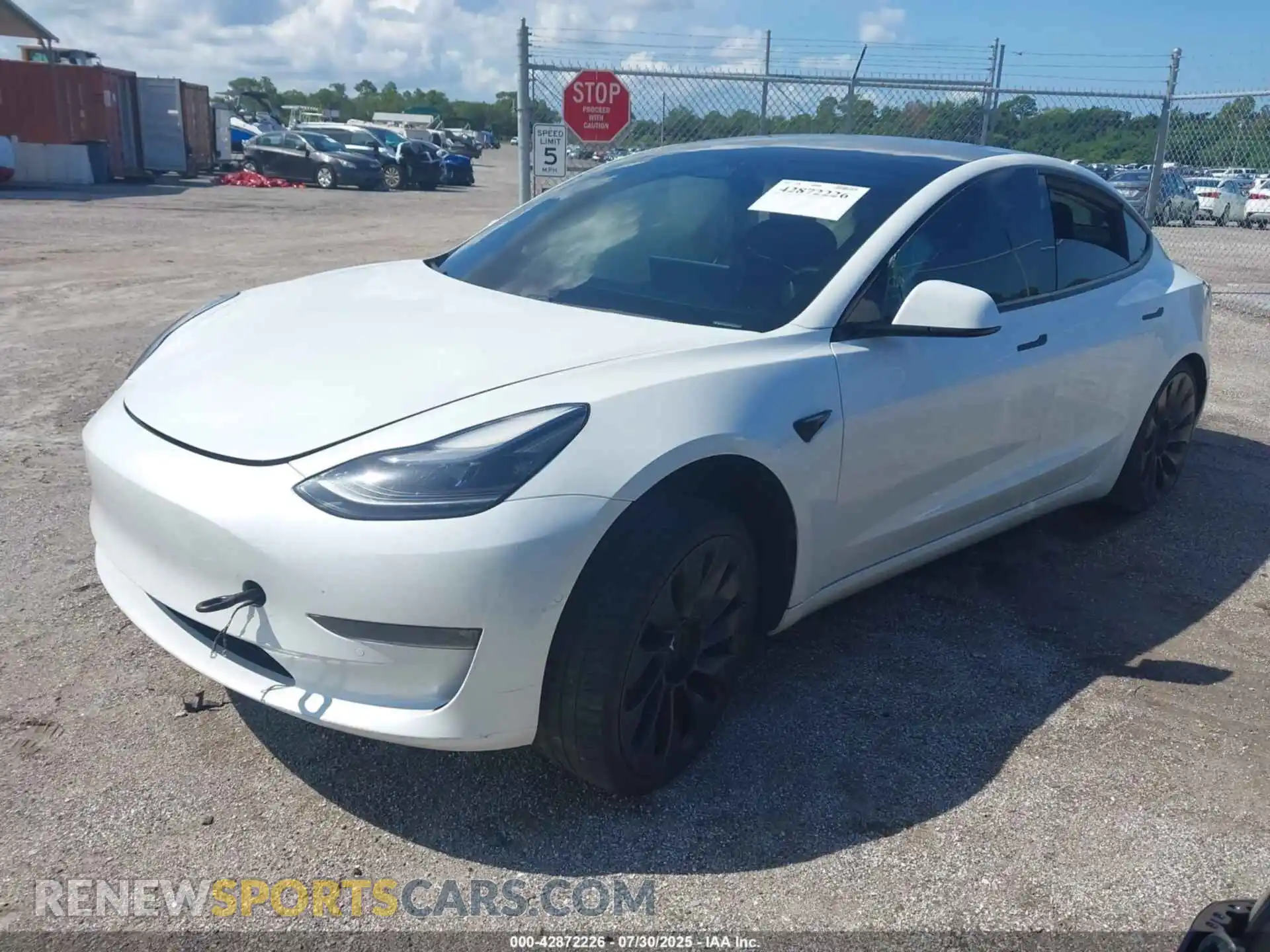 2 Photograph of a damaged car 5YJ3E1EC3MF913592 TESLA MODEL 3 2021