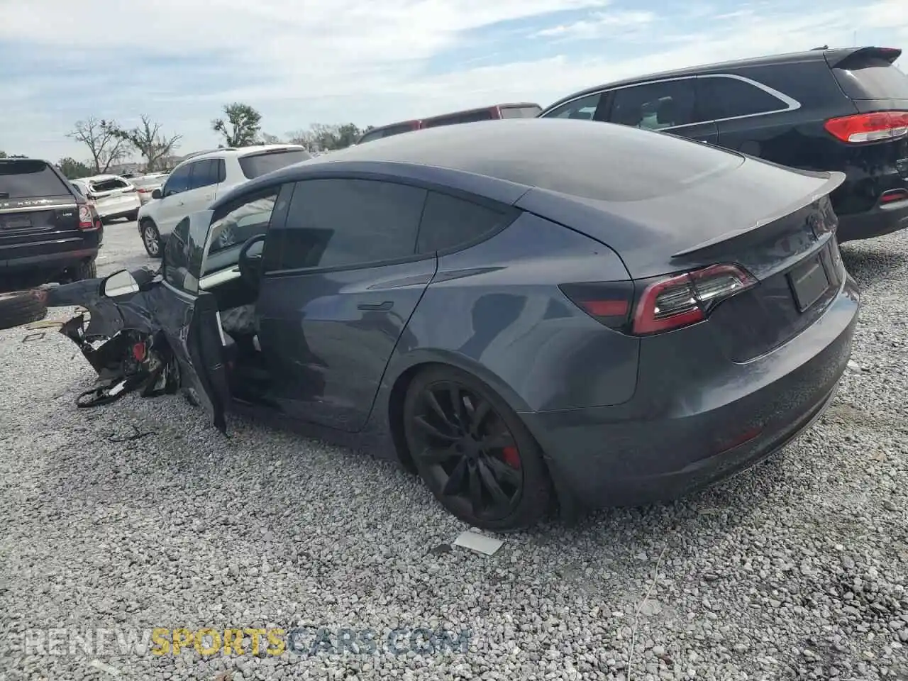 2 fotografías del automóvil dañado 5YJ3E1EC3MF914354 TESLA MODEL 3 2021