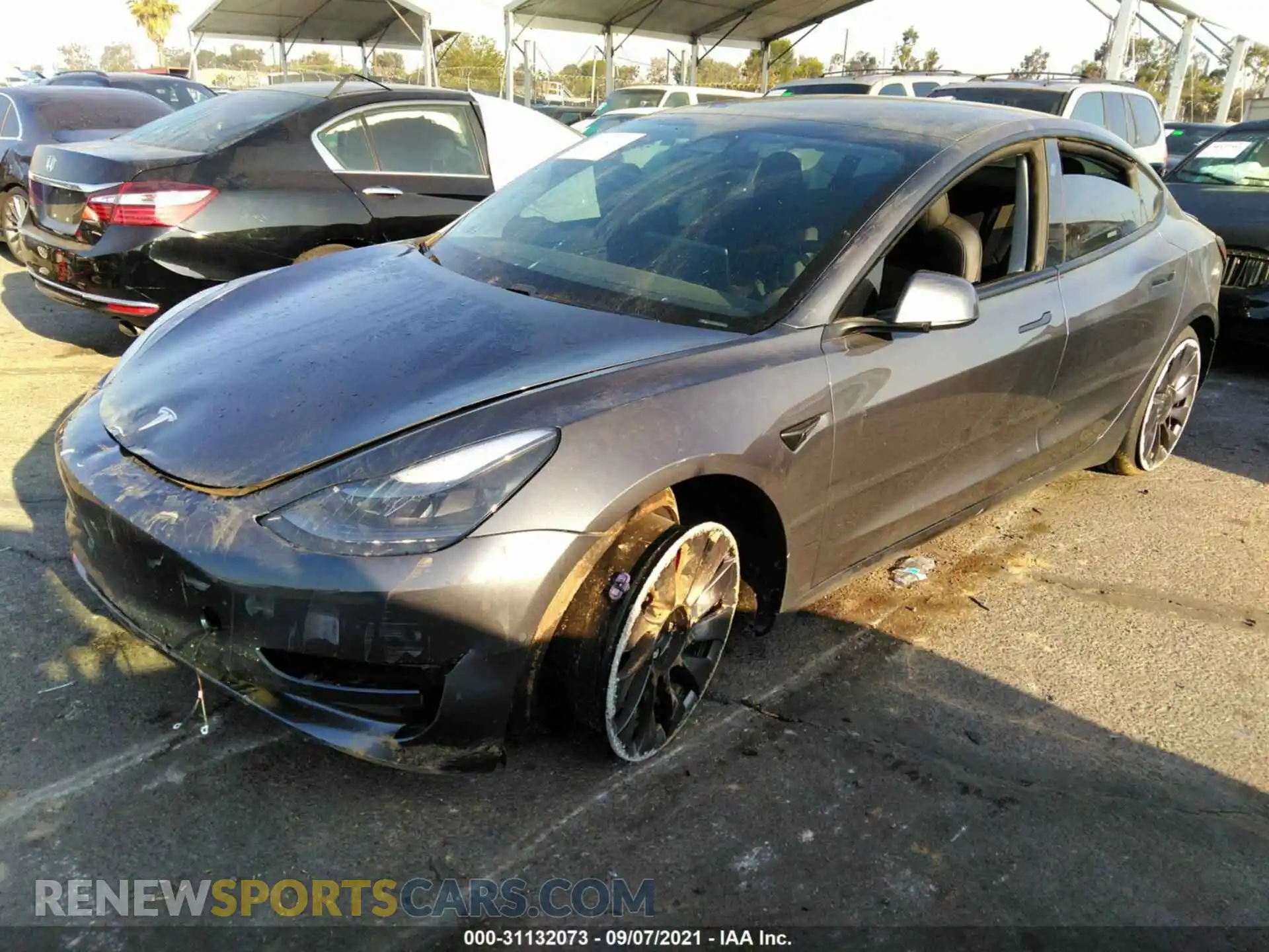 2 Photograph of a damaged car 5YJ3E1EC3MF926021 TESLA MODEL 3 2021
