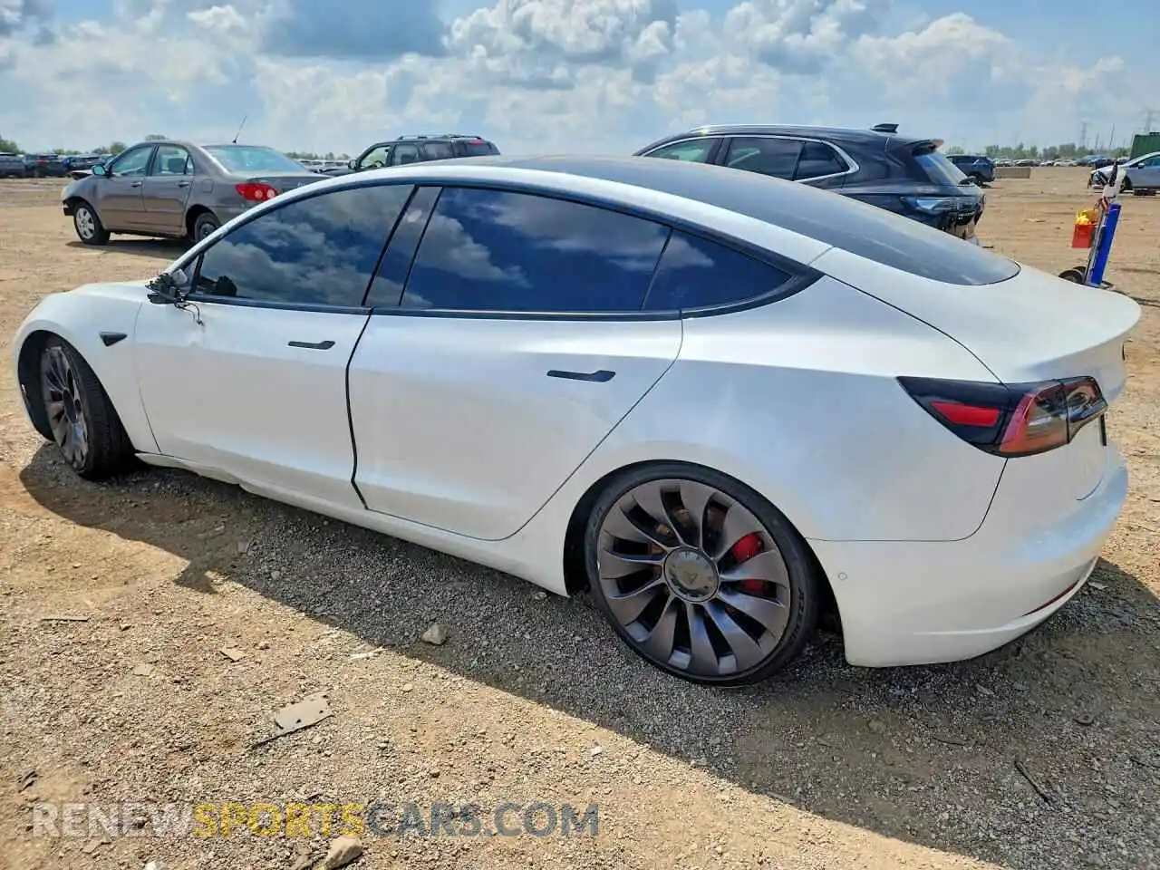 2 Photograph of a damaged car 5YJ3E1EC3MF984582 TESLA MODEL 3 2021