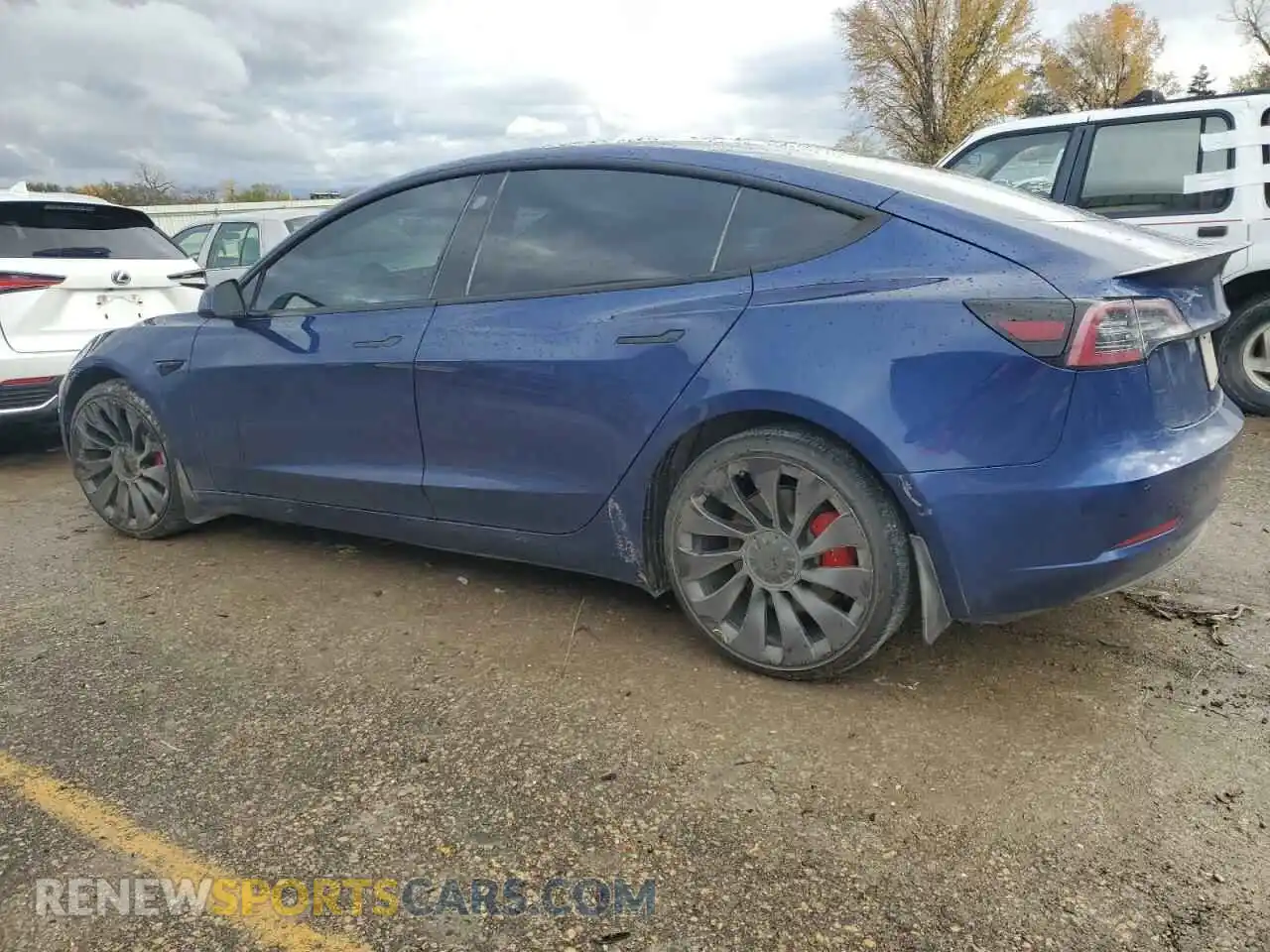2 Photograph of a damaged car 5YJ3E1EC3MF995615 TESLA MODEL 3 2021