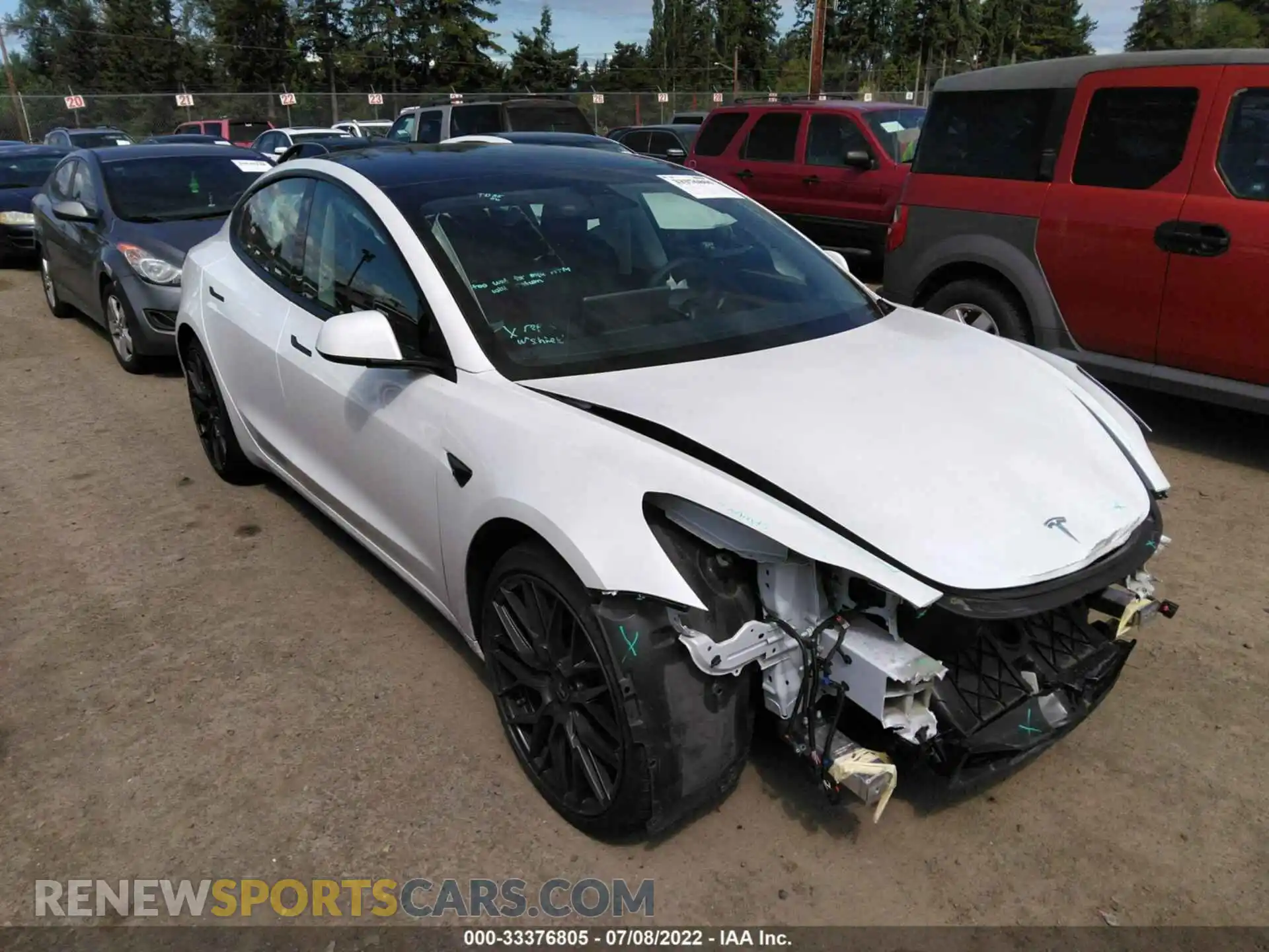 1 Photograph of a damaged car 5YJ3E1EC3MF996893 TESLA MODEL 3 2021
