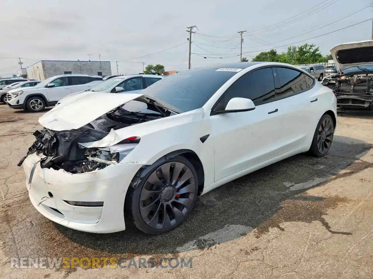 1 Photograph of a damaged car 5YJ3E1EC4MF030195 TESLA MODEL 3 2021