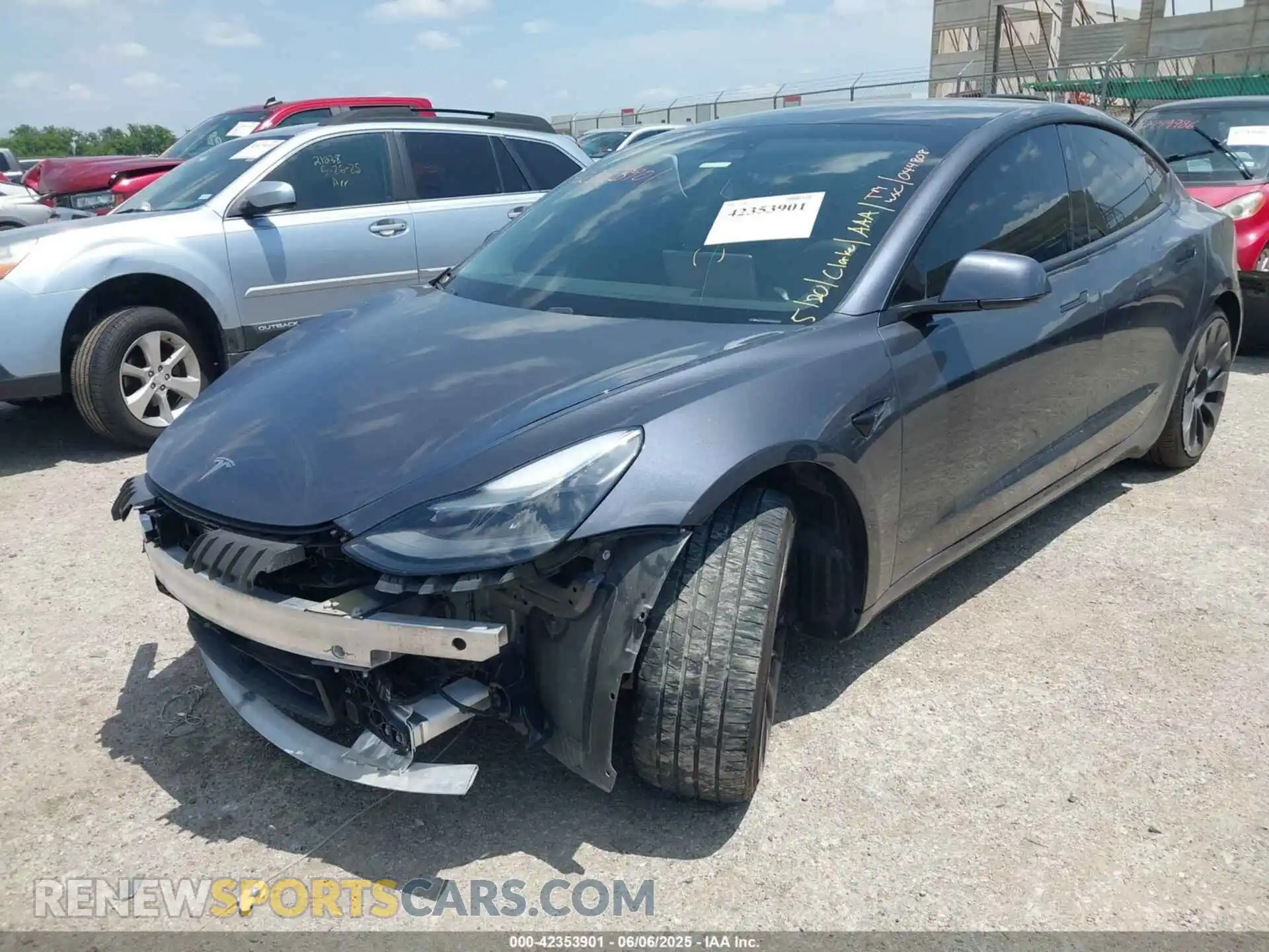 2 Photograph of a damaged car 5YJ3E1EC4MF044808 TESLA MODEL 3 2021