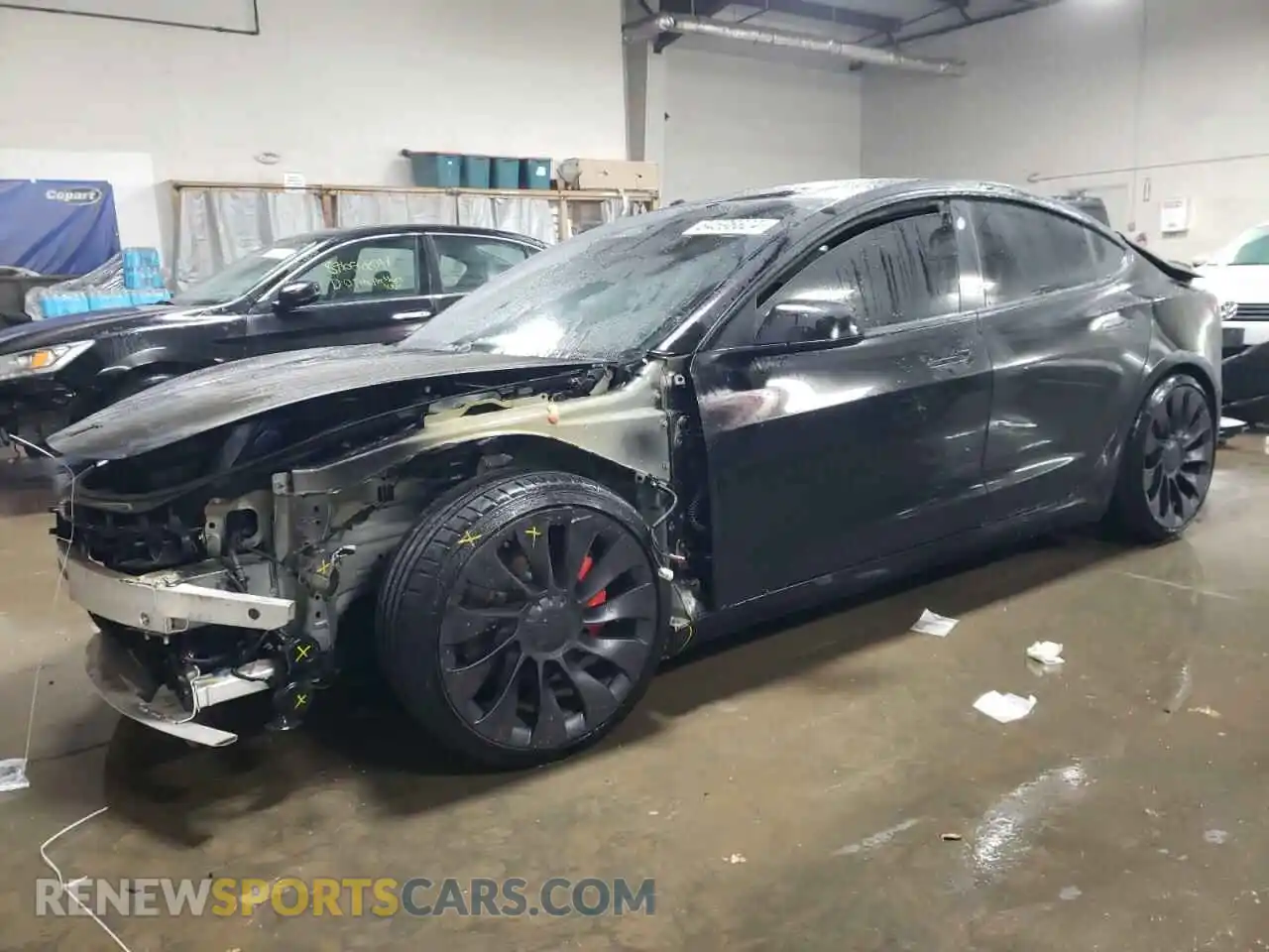 1 Photograph of a damaged car 5YJ3E1EC5MF064940 TESLA MODEL 3 2021