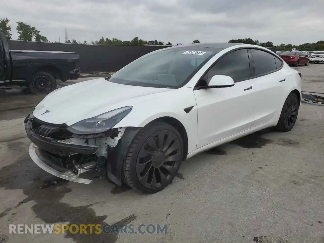 1 Photograph of a damaged car 5YJ3E1EC5MF914436 TESLA MODEL 3 2021