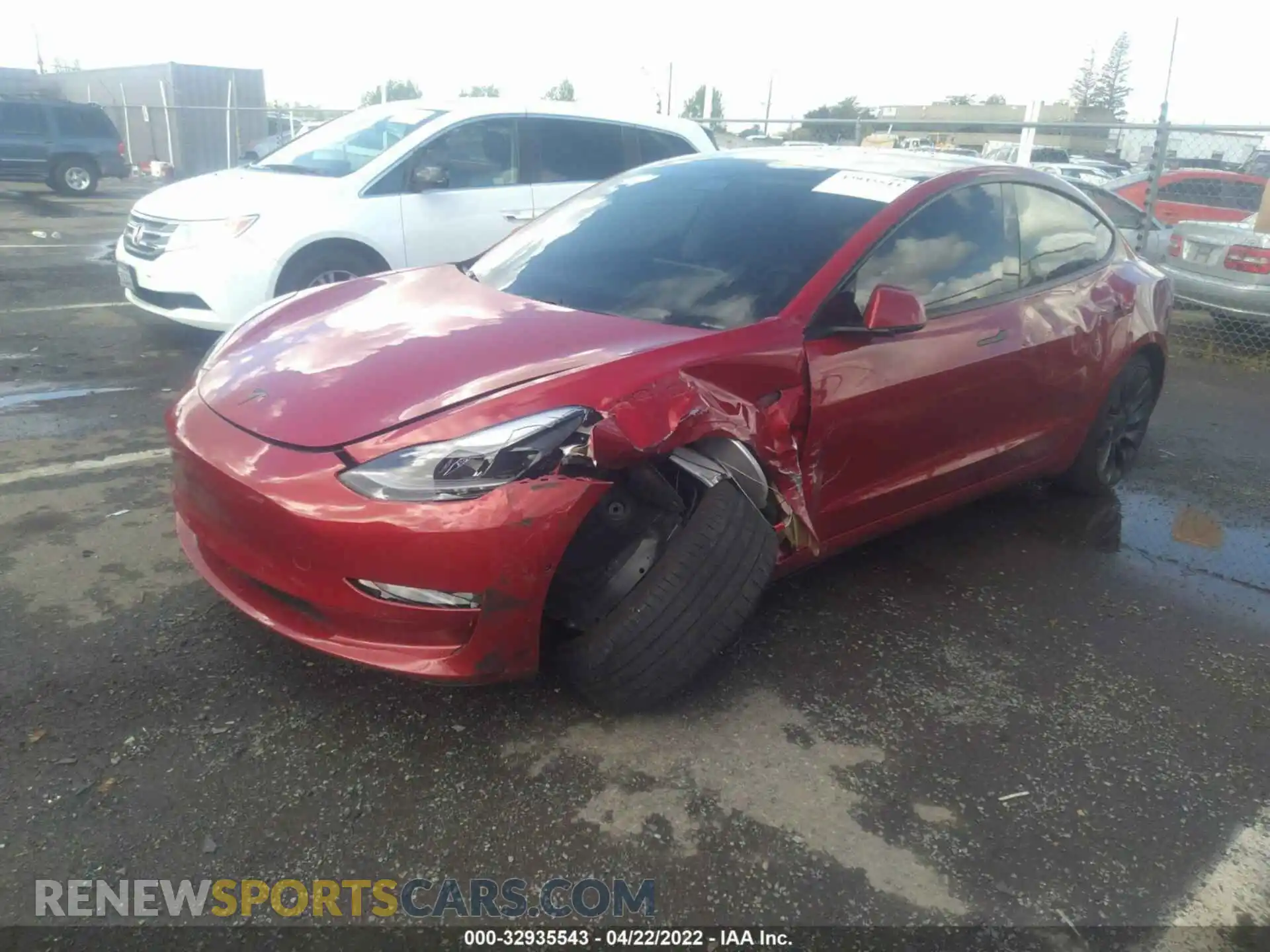 2 Photograph of a damaged car 5YJ3E1EC5MF947940 TESLA MODEL 3 2021