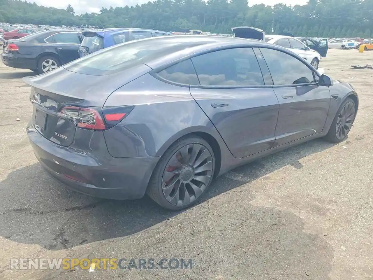 3 fotografías del automóvil dañado 5YJ3E1EC5MF985071 TESLA MODEL 3 2021