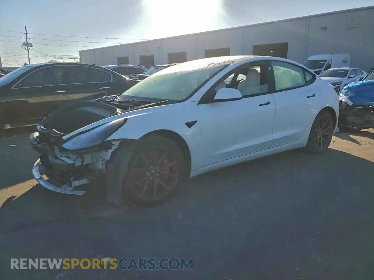 1 Photograph of a damaged car 5YJ3E1EC5MF991940 TESLA MODEL 3 2021