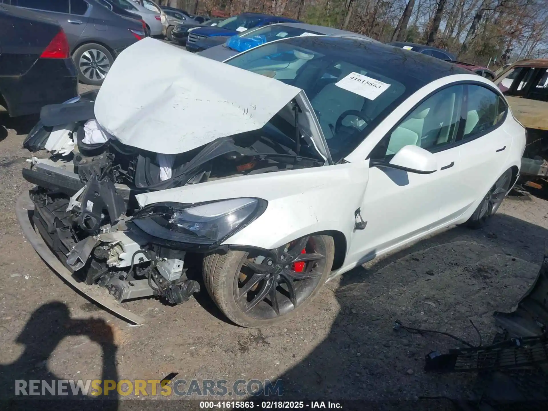 2 fotografías del automóvil dañado 5YJ3E1EC6MF020249 TESLA MODEL 3 2021