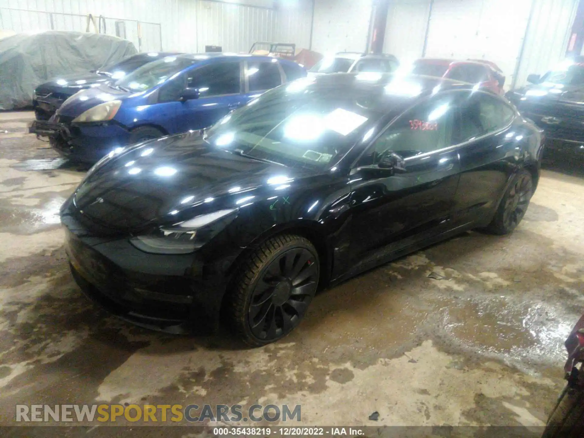 2 Photograph of a damaged car 5YJ3E1EC7MF061103 TESLA MODEL 3 2021