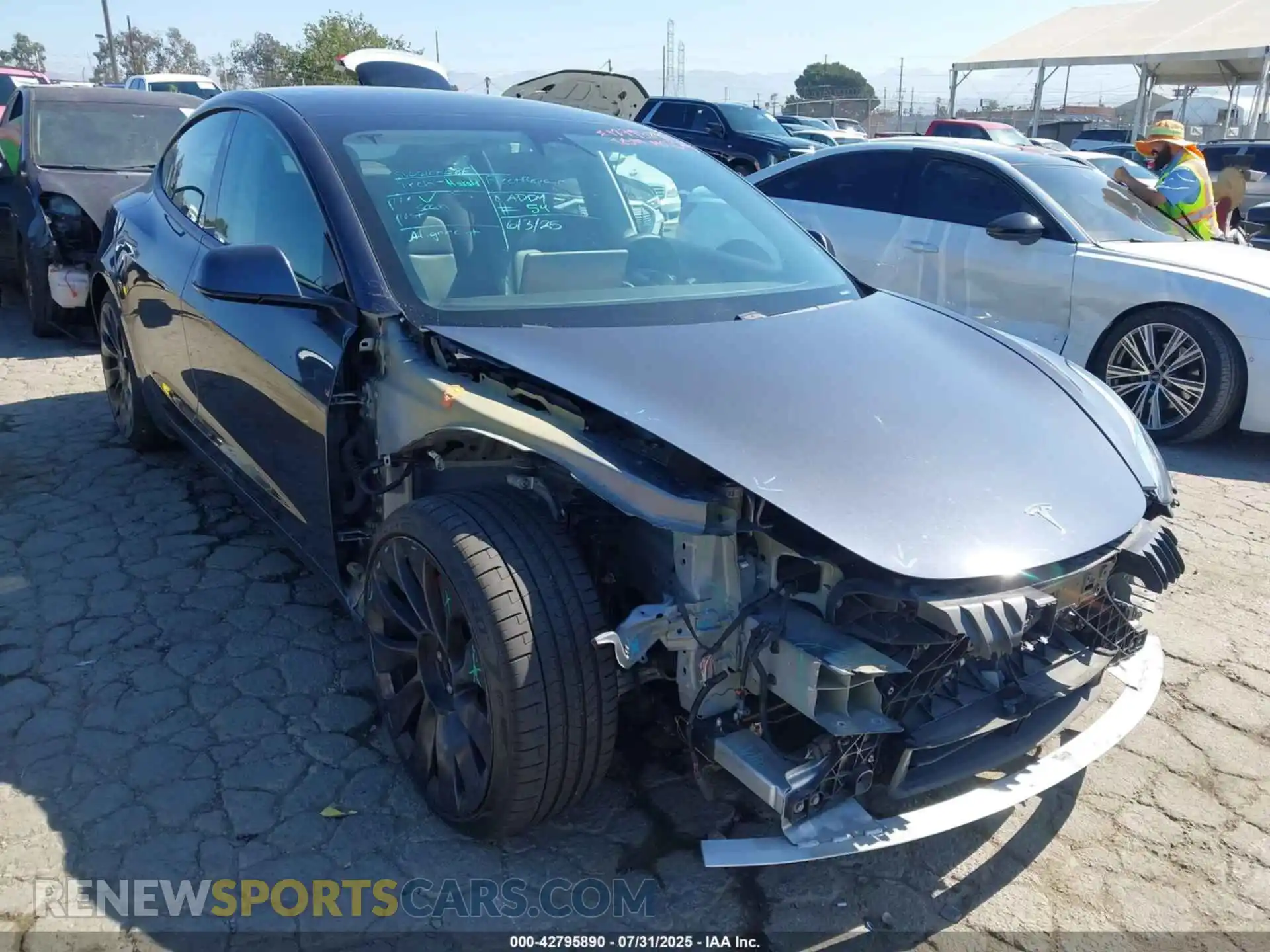 1 Photograph of a damaged car 5YJ3E1EC7MF073977 TESLA MODEL 3 2021