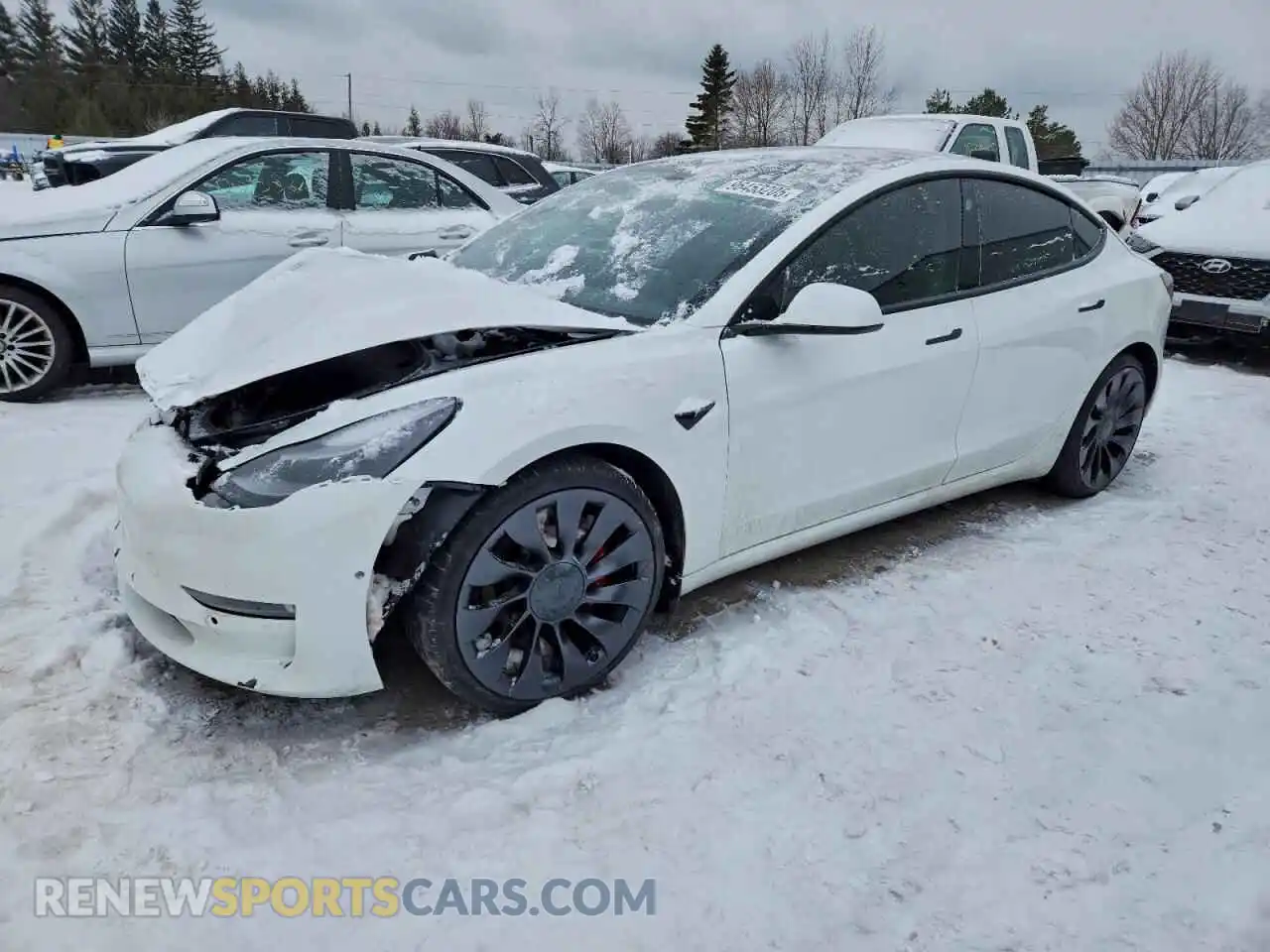 1 Photograph of a damaged car 5YJ3E1EC7MF084591 TESLA MODEL 3 2021