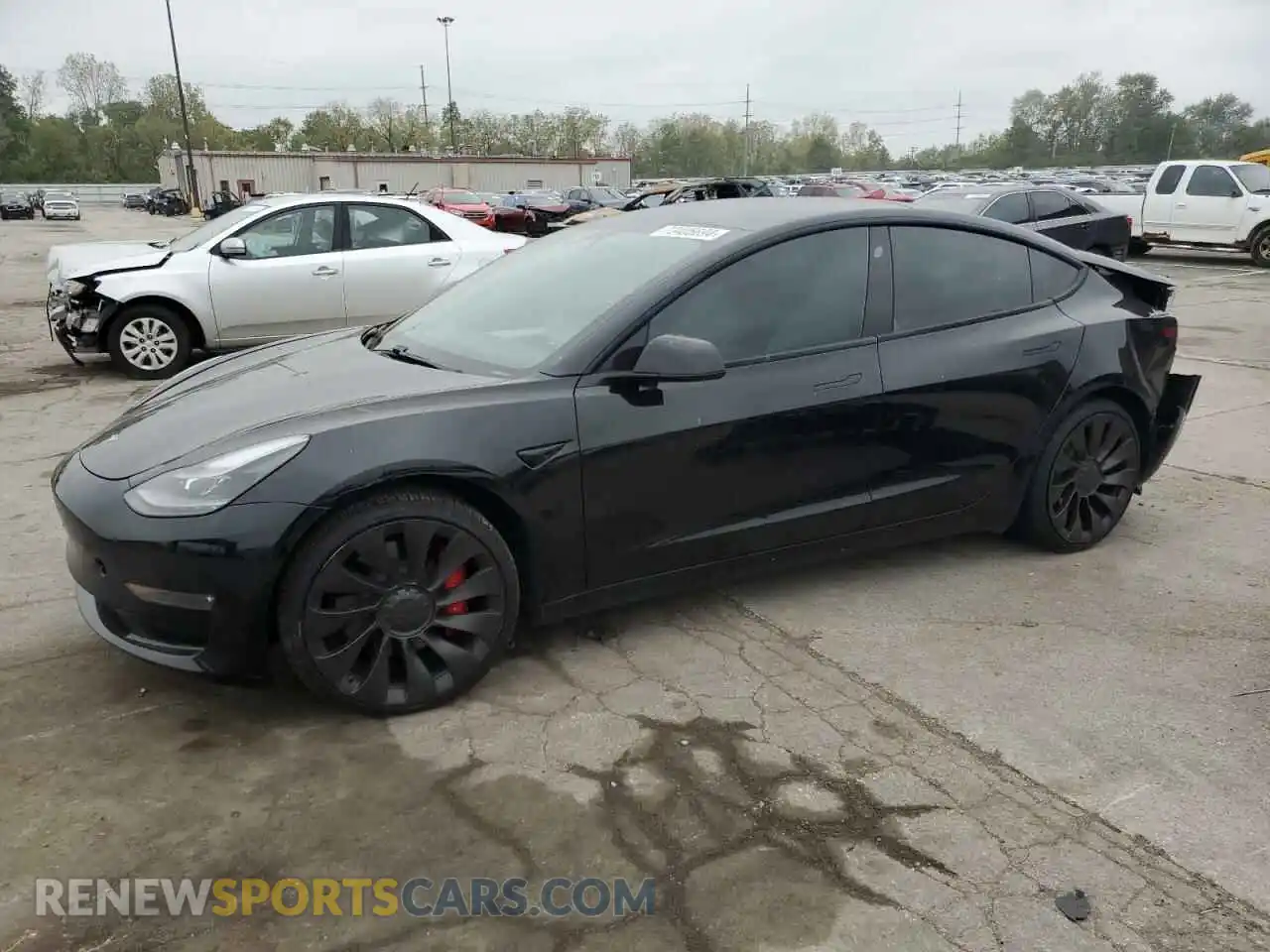 1 Photograph of a damaged car 5YJ3E1EC7MF975545 TESLA MODEL 3 2021