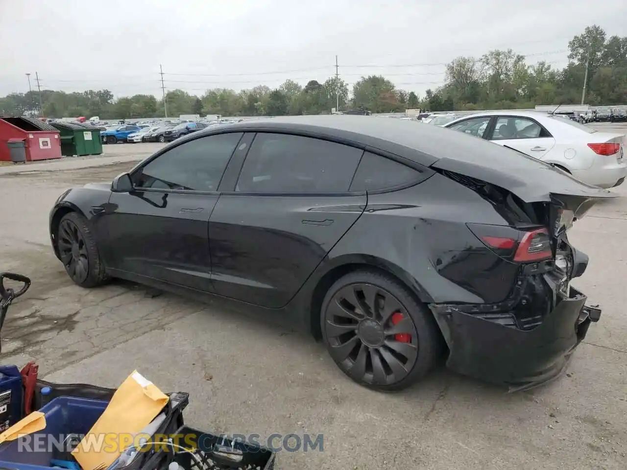 2 Photograph of a damaged car 5YJ3E1EC7MF975545 TESLA MODEL 3 2021