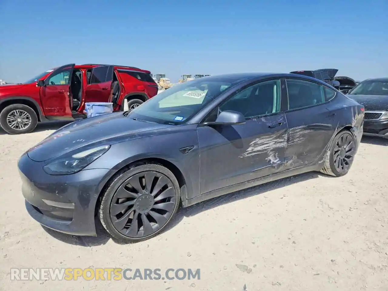 1 Photograph of a damaged car 5YJ3E1EC7MF990949 TESLA MODEL 3 2021