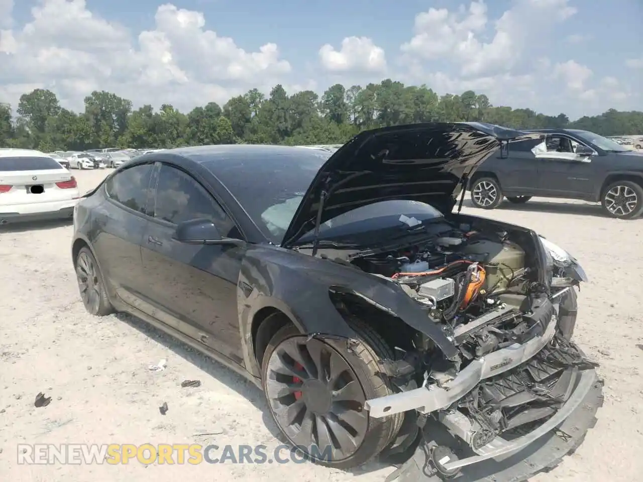 1 Photograph of a damaged car 5YJ3E1EC8MF849498 TESLA MODEL 3 2021