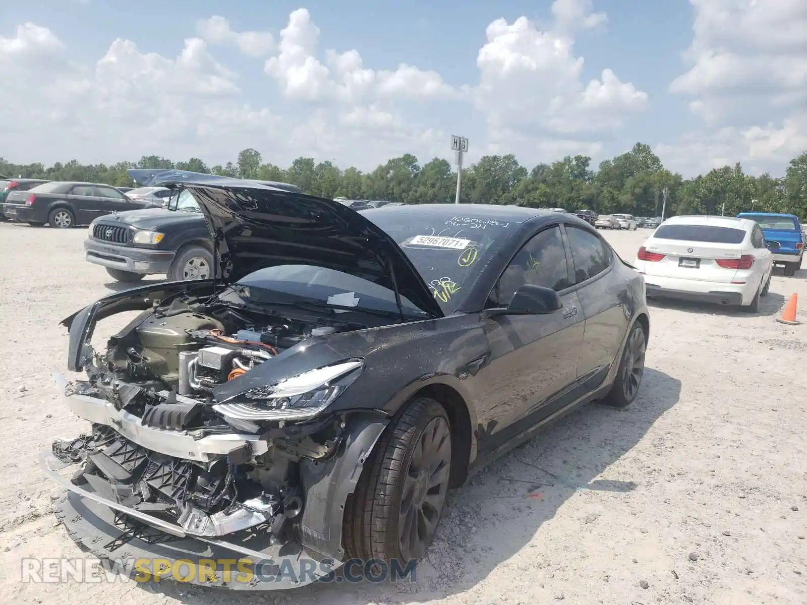 2 Photograph of a damaged car 5YJ3E1EC8MF849498 TESLA MODEL 3 2021