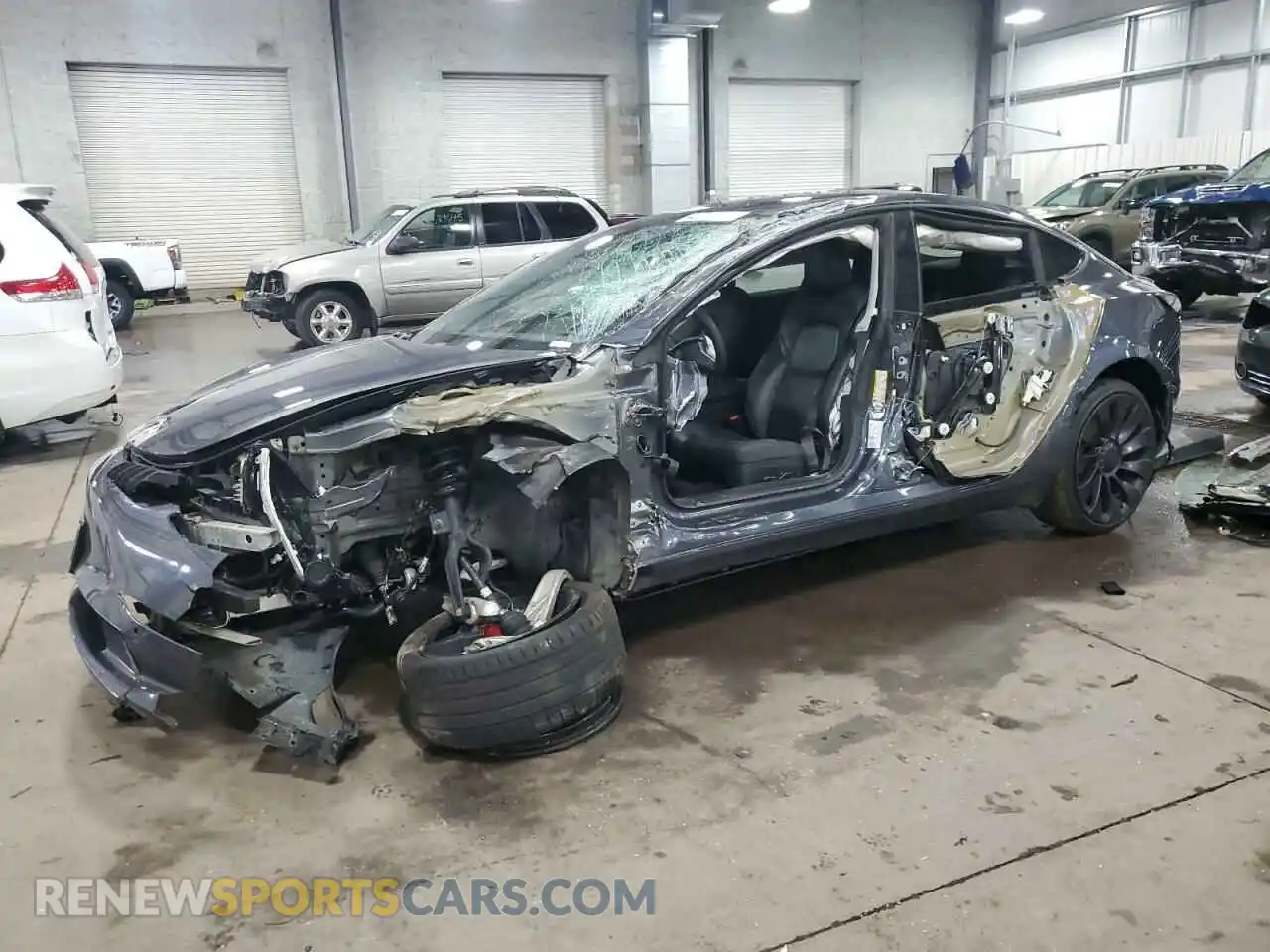 1 Photograph of a damaged car 5YJ3E1EC8MF860680 TESLA MODEL 3 2021
