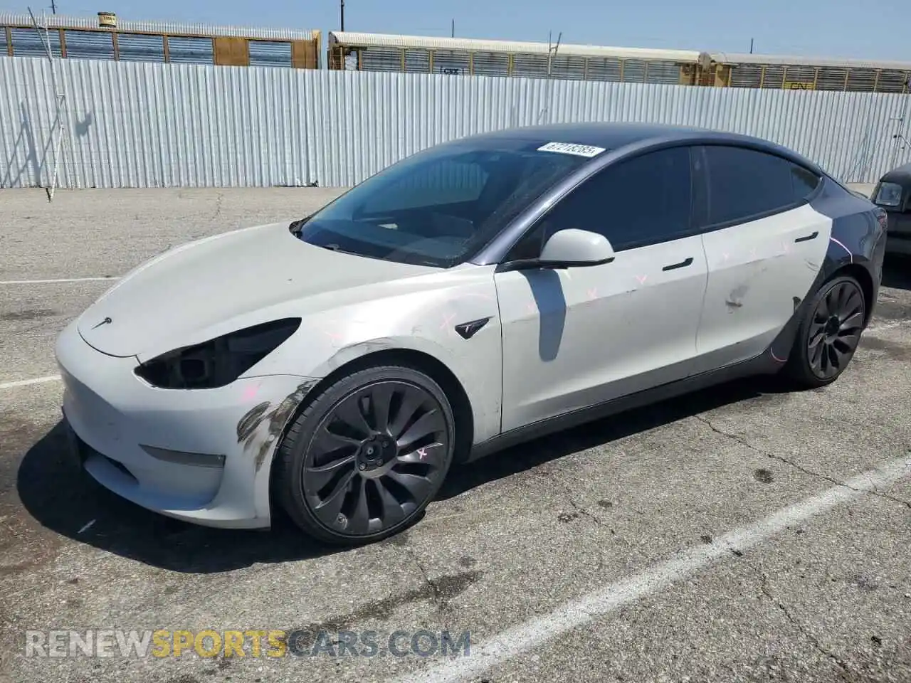 1 Photograph of a damaged car 5YJ3E1EC8MF990586 TESLA MODEL 3 2021