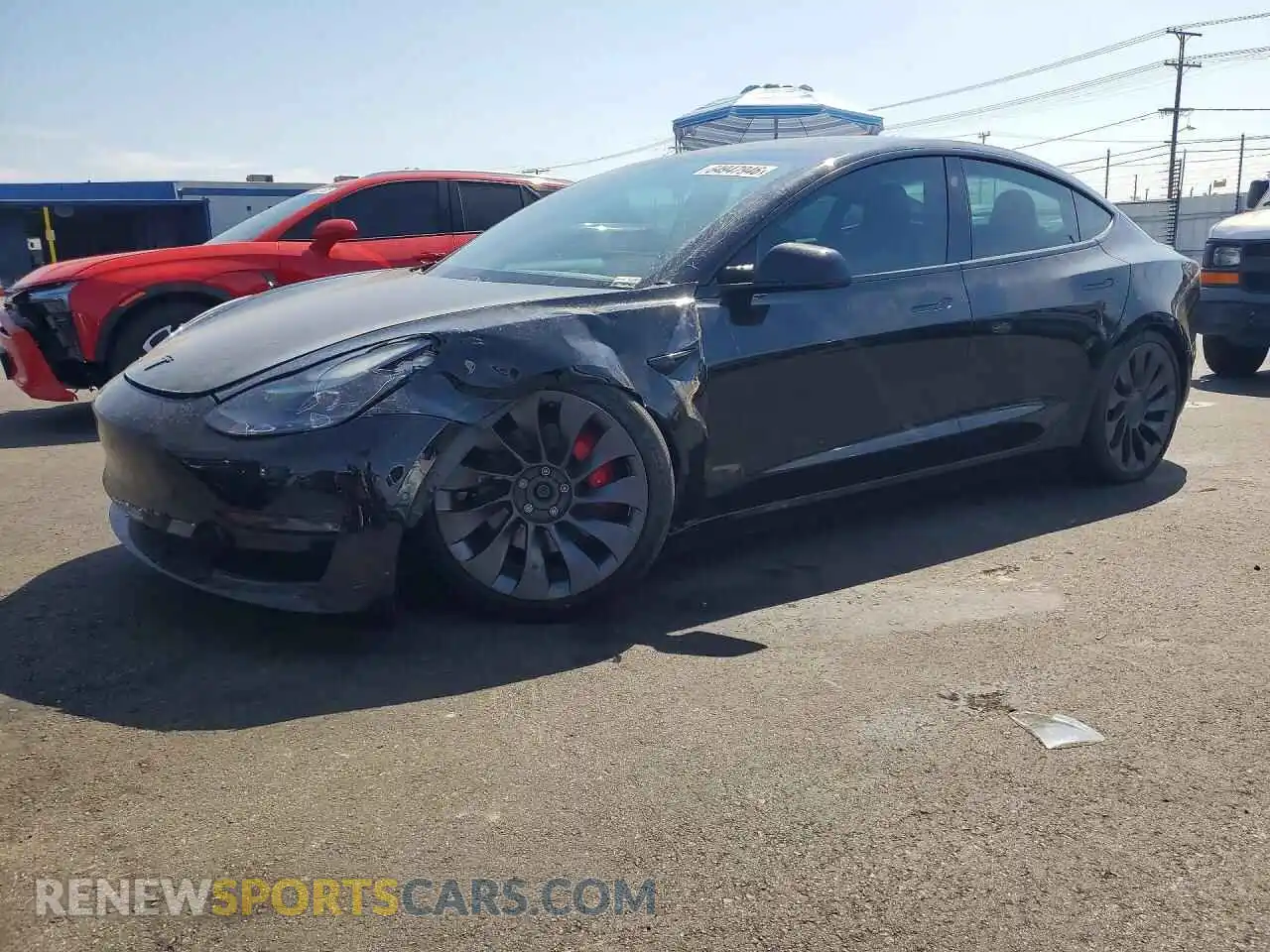 1 Photograph of a damaged car 5YJ3E1EC9MF001582 TESLA MODEL 3 2021