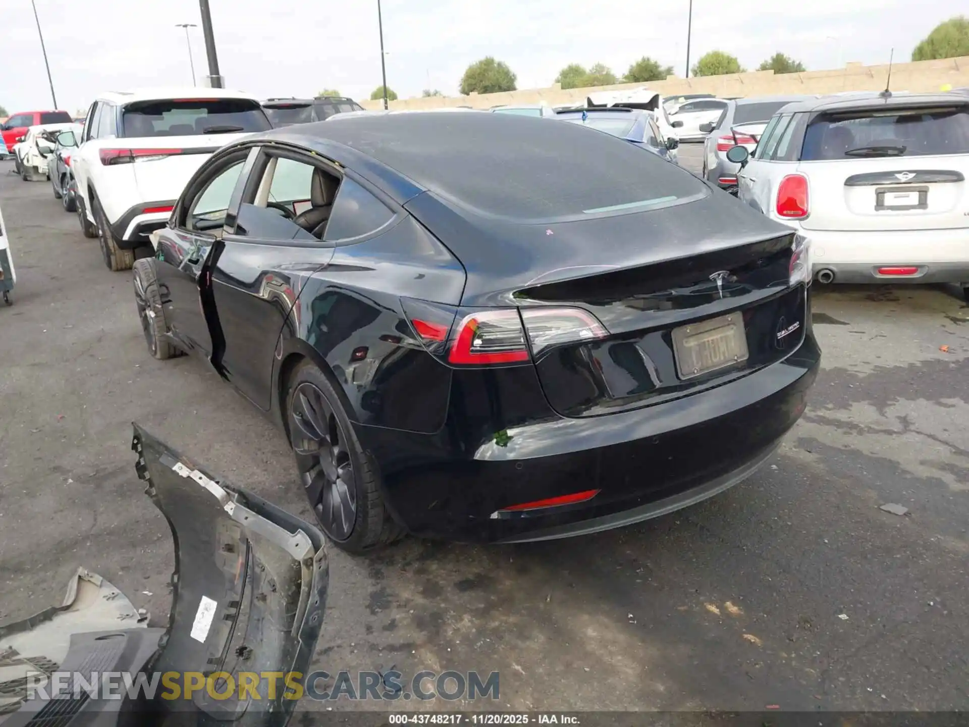 3 fotografías del automóvil dañado 5YJ3E1EC9MF034744 TESLA MODEL 3 2021
