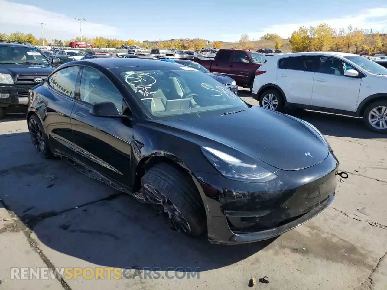 1 Photograph of a damaged car 5YJ3E1EC9MF050281 TESLA MODEL 3 2021
