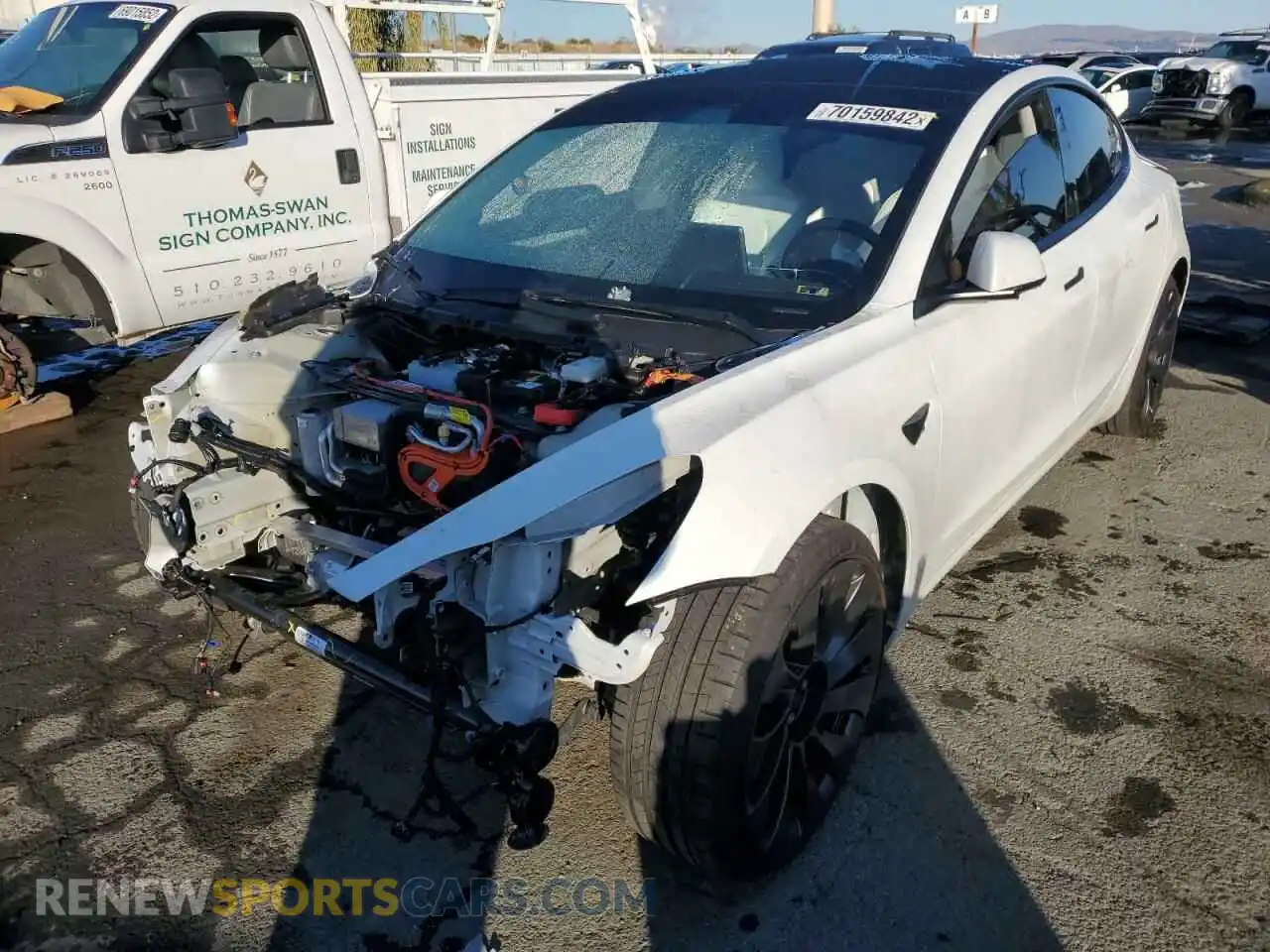 1 Photograph of a damaged car 5YJ3E1EC9MF075889 TESLA MODEL 3 2021