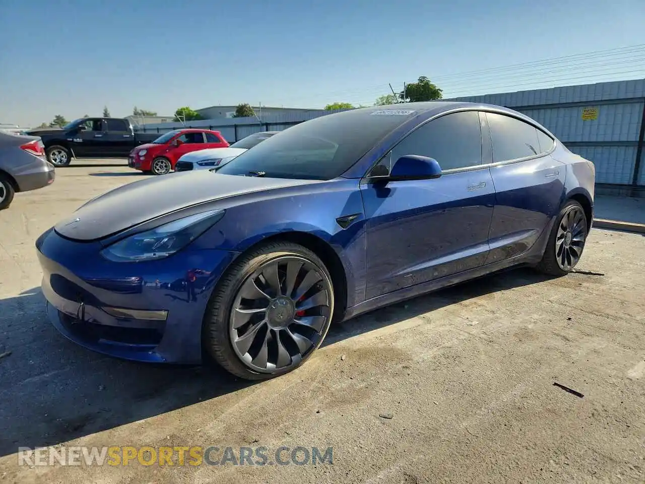 1 Photograph of a damaged car 5YJ3E1EC9MF077481 TESLA MODEL 3 2021