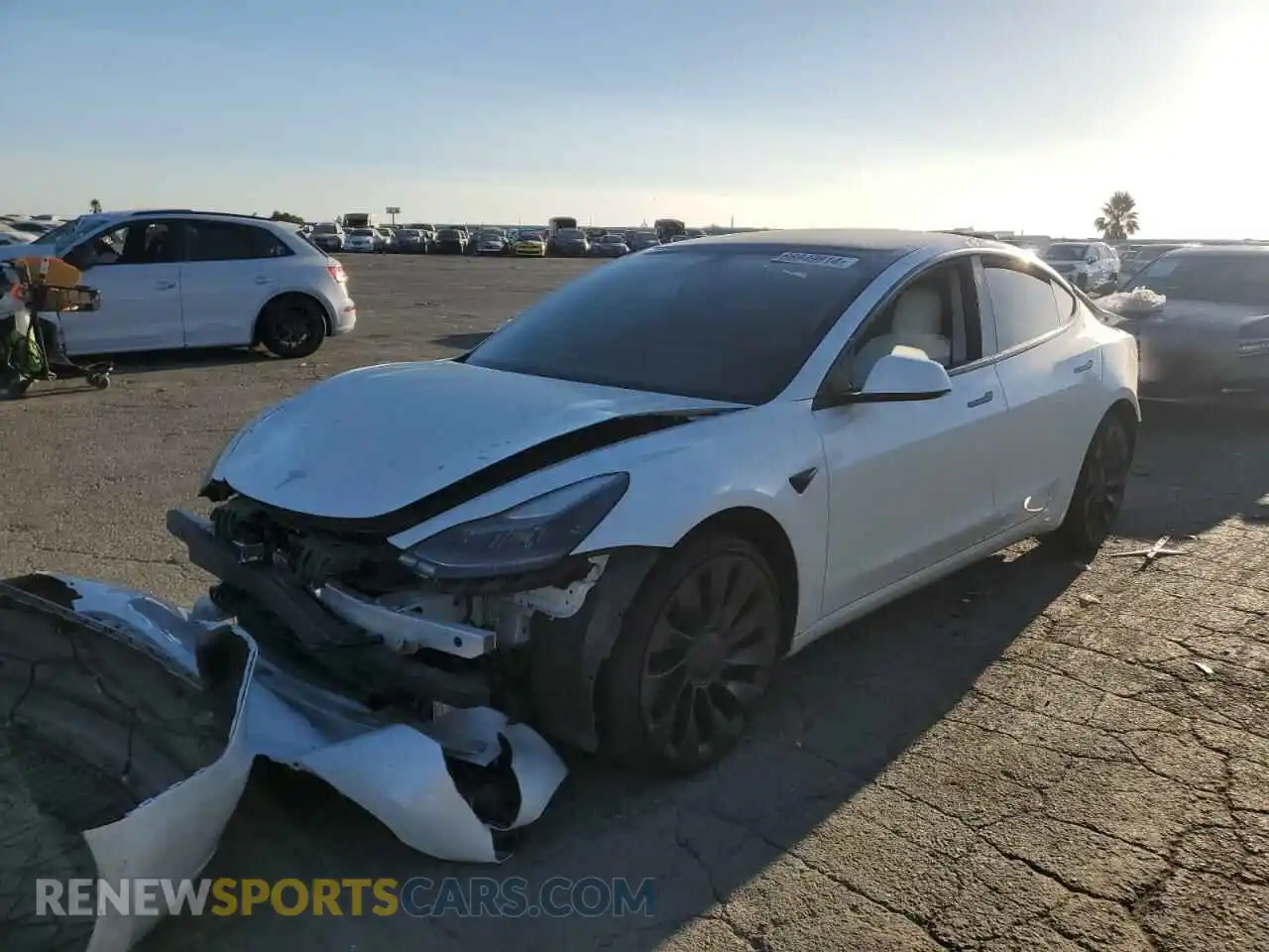 1 Photograph of a damaged car 5YJ3E1EC9MF875334 TESLA MODEL 3 2021