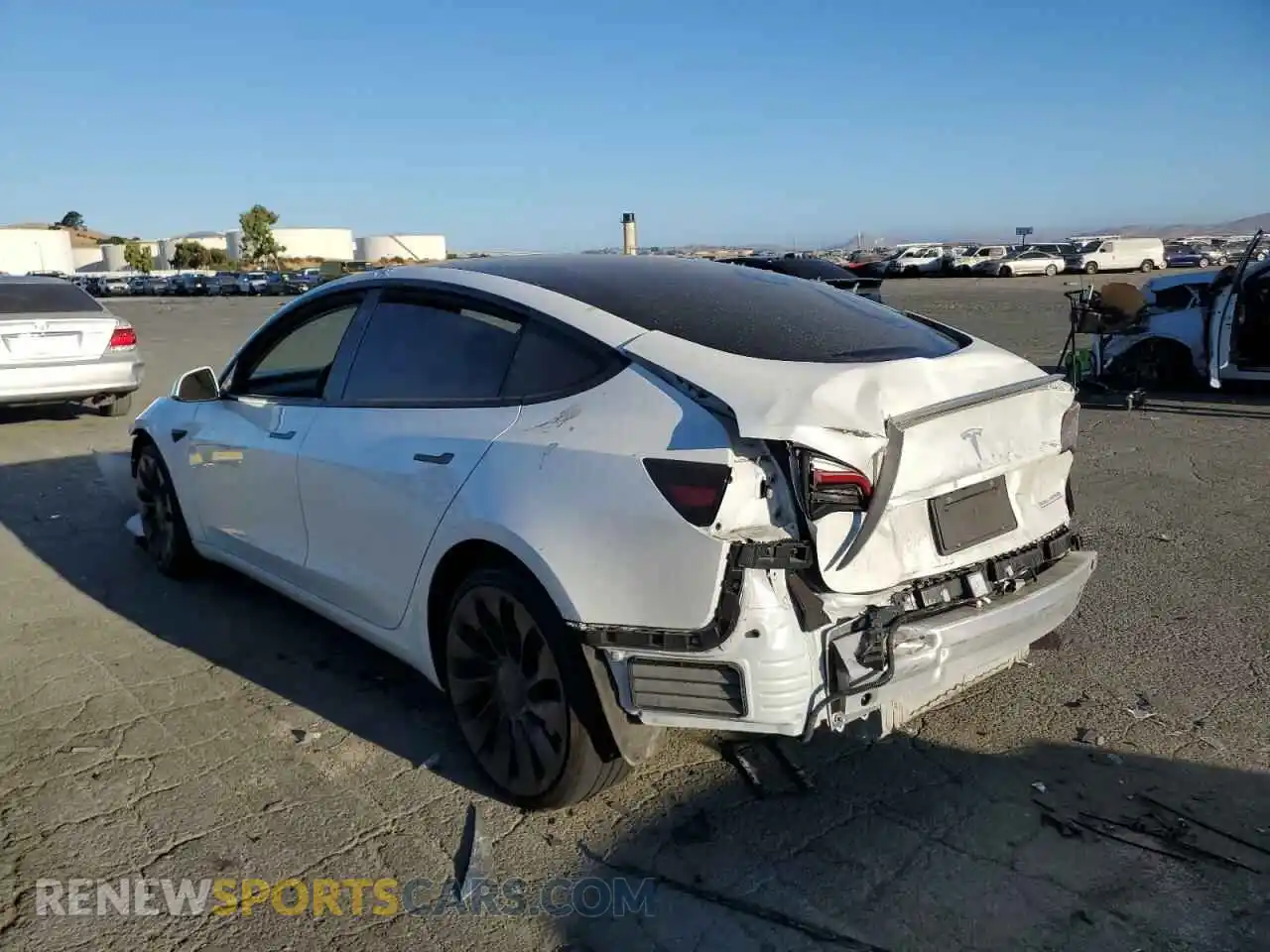 2 Photograph of a damaged car 5YJ3E1EC9MF875334 TESLA MODEL 3 2021