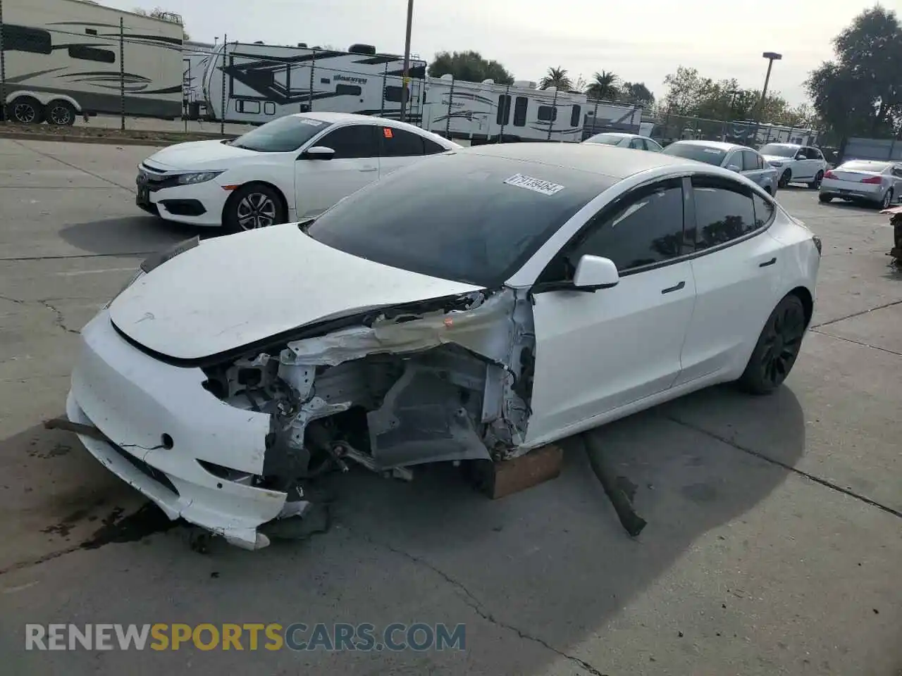 1 Photograph of a damaged car 5YJ3E1EC9MF875348 TESLA MODEL 3 2021