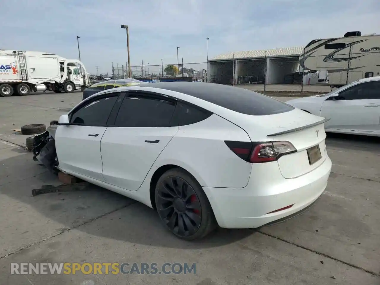 2 Photograph of a damaged car 5YJ3E1EC9MF875348 TESLA MODEL 3 2021