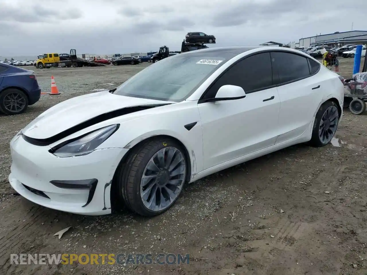 1 Photograph of a damaged car 5YJ3E1EC9MF935905 TESLA MODEL 3 2021