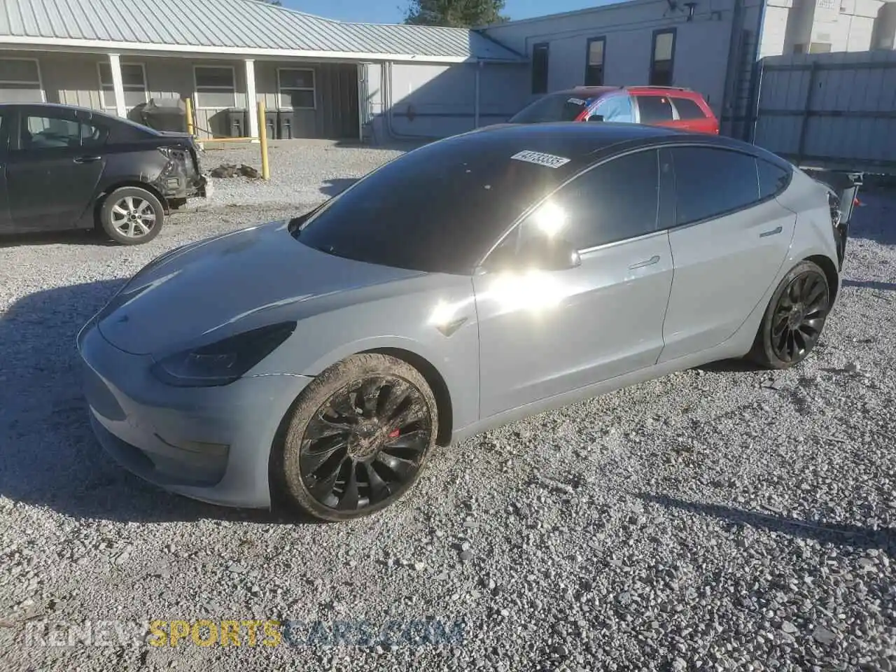 1 Photograph of a damaged car 5YJ3E1EC9MF947911 TESLA MODEL 3 2021