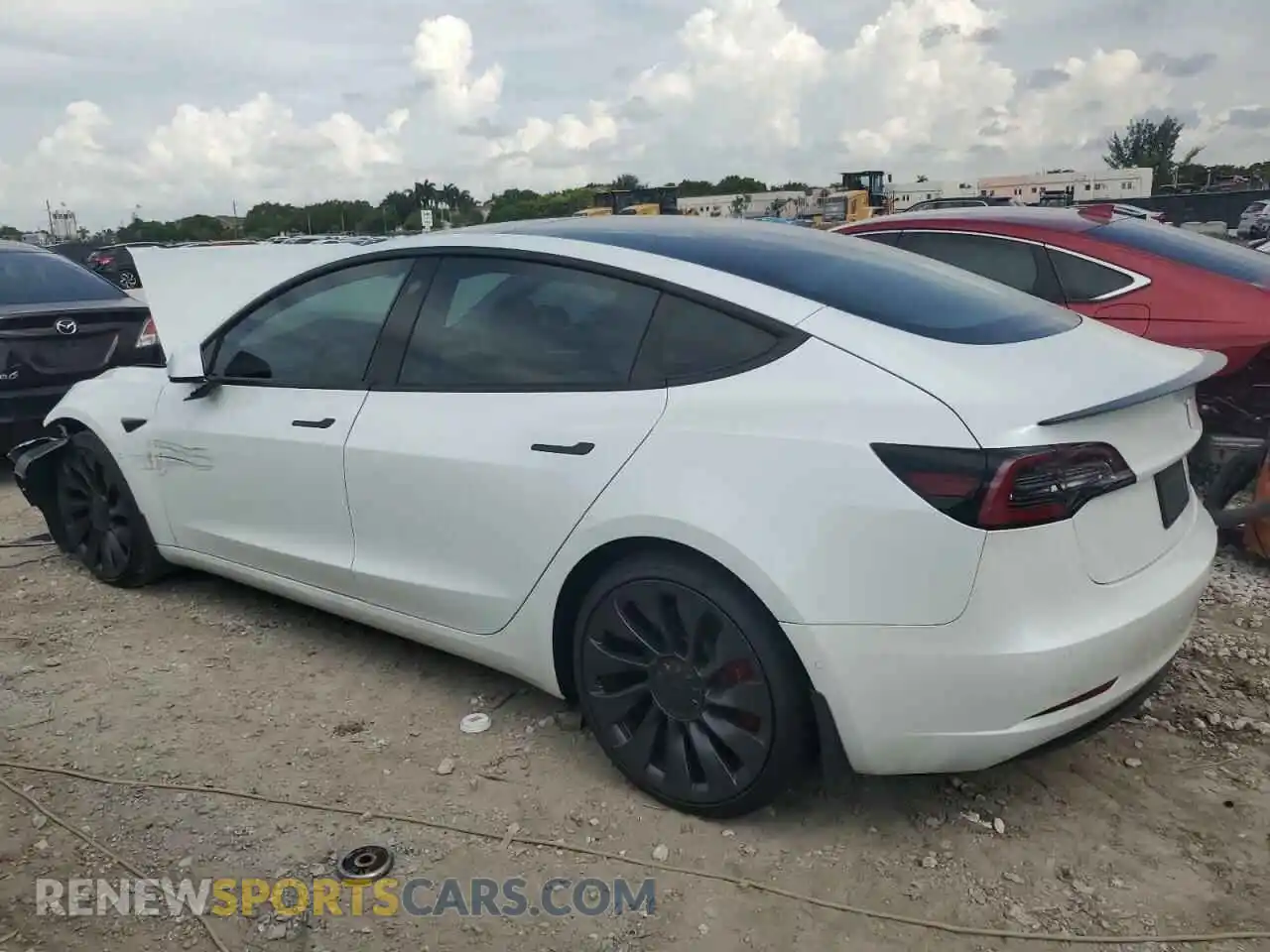 2 Photograph of a damaged car 5YJ3E1ECXMF050287 TESLA MODEL 3 2021
