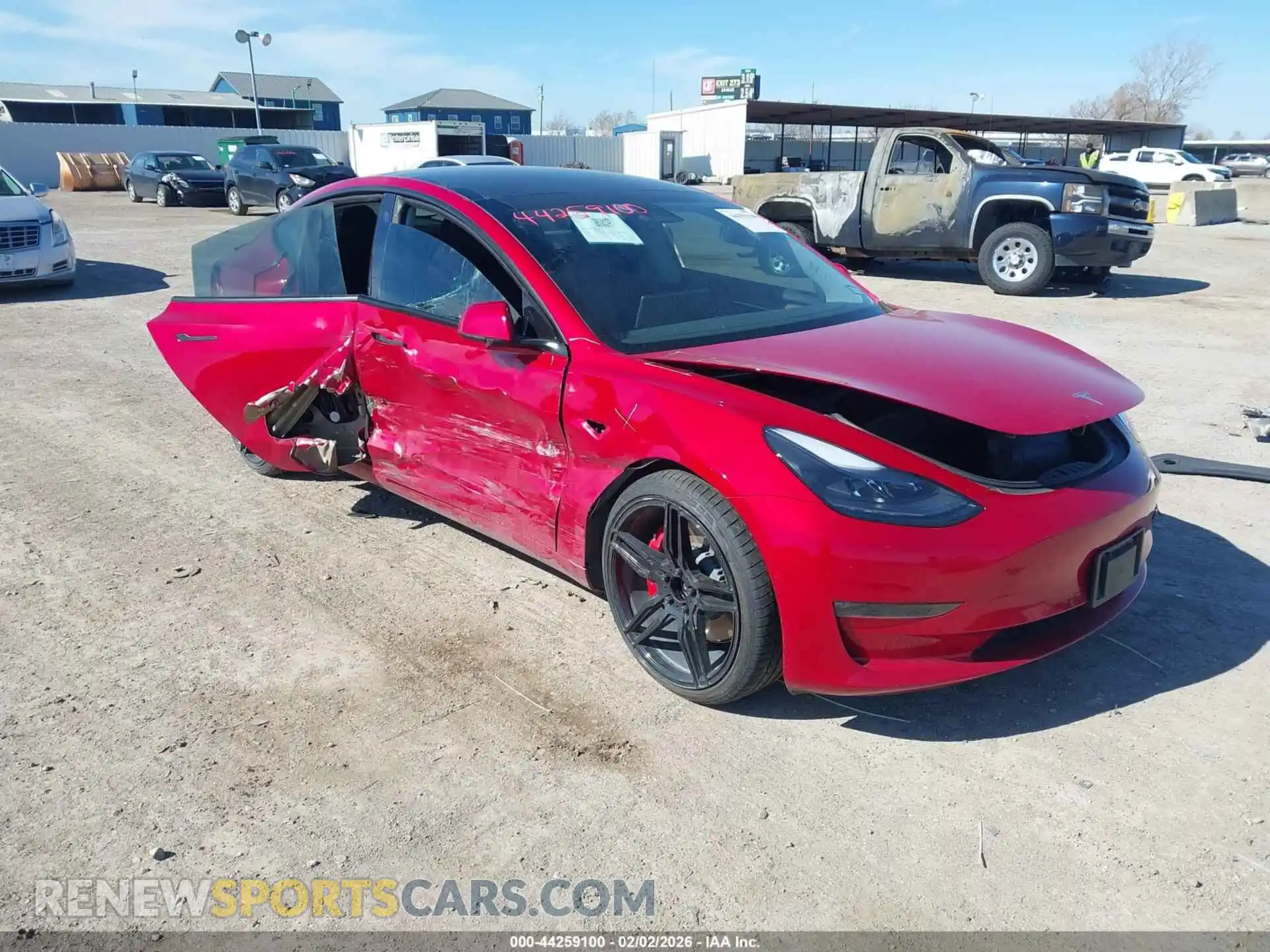 1 Photograph of a damaged car 5YJ3E1ECXMF055814 TESLA MODEL 3 2021