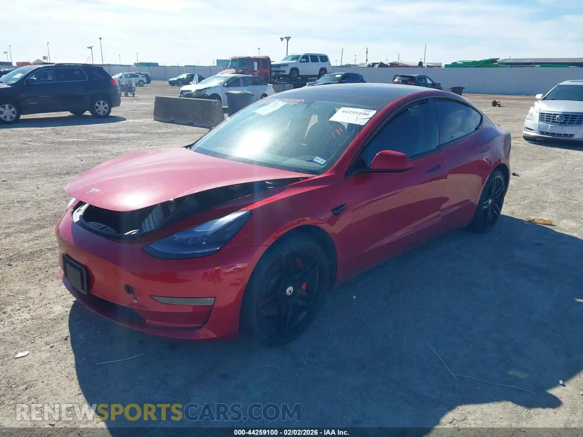 2 Photograph of a damaged car 5YJ3E1ECXMF055814 TESLA MODEL 3 2021