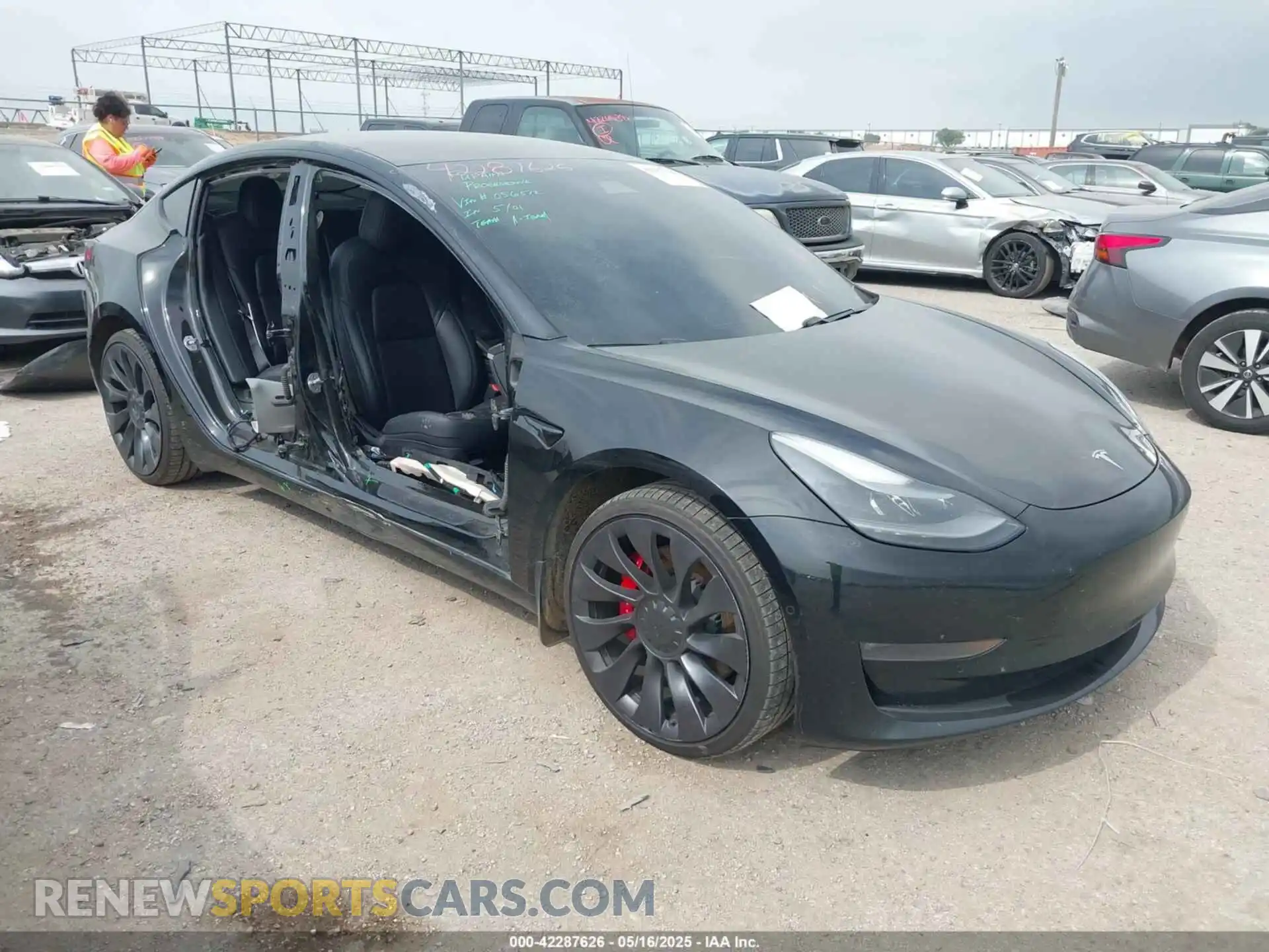 1 Photograph of a damaged car 5YJ3E1ECXMF056512 TESLA MODEL 3 2021