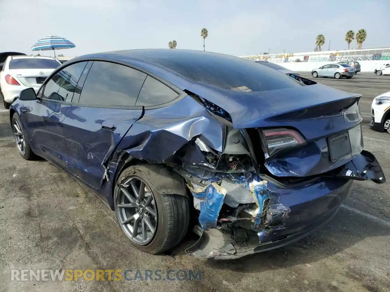 2 Photograph of a damaged car 5YJ3E1EA0NF158837 TESLA MODEL 3 2022