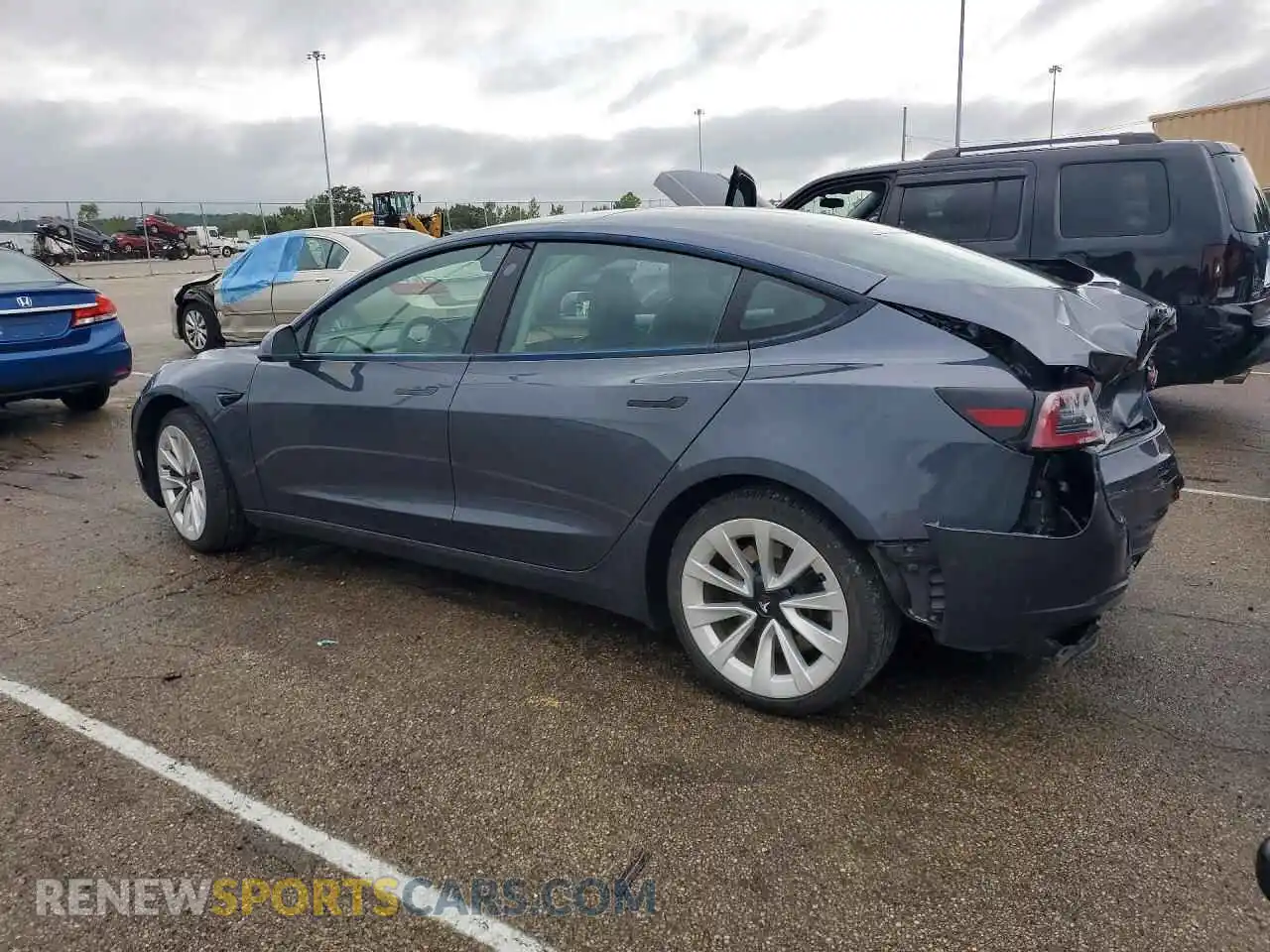 2 Photograph of a damaged car 5YJ3E1EA0NF184743 TESLA MODEL 3 2022