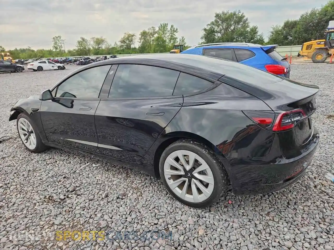2 Photograph of a damaged car 5YJ3E1EA0NF376244 TESLA MODEL 3 2022