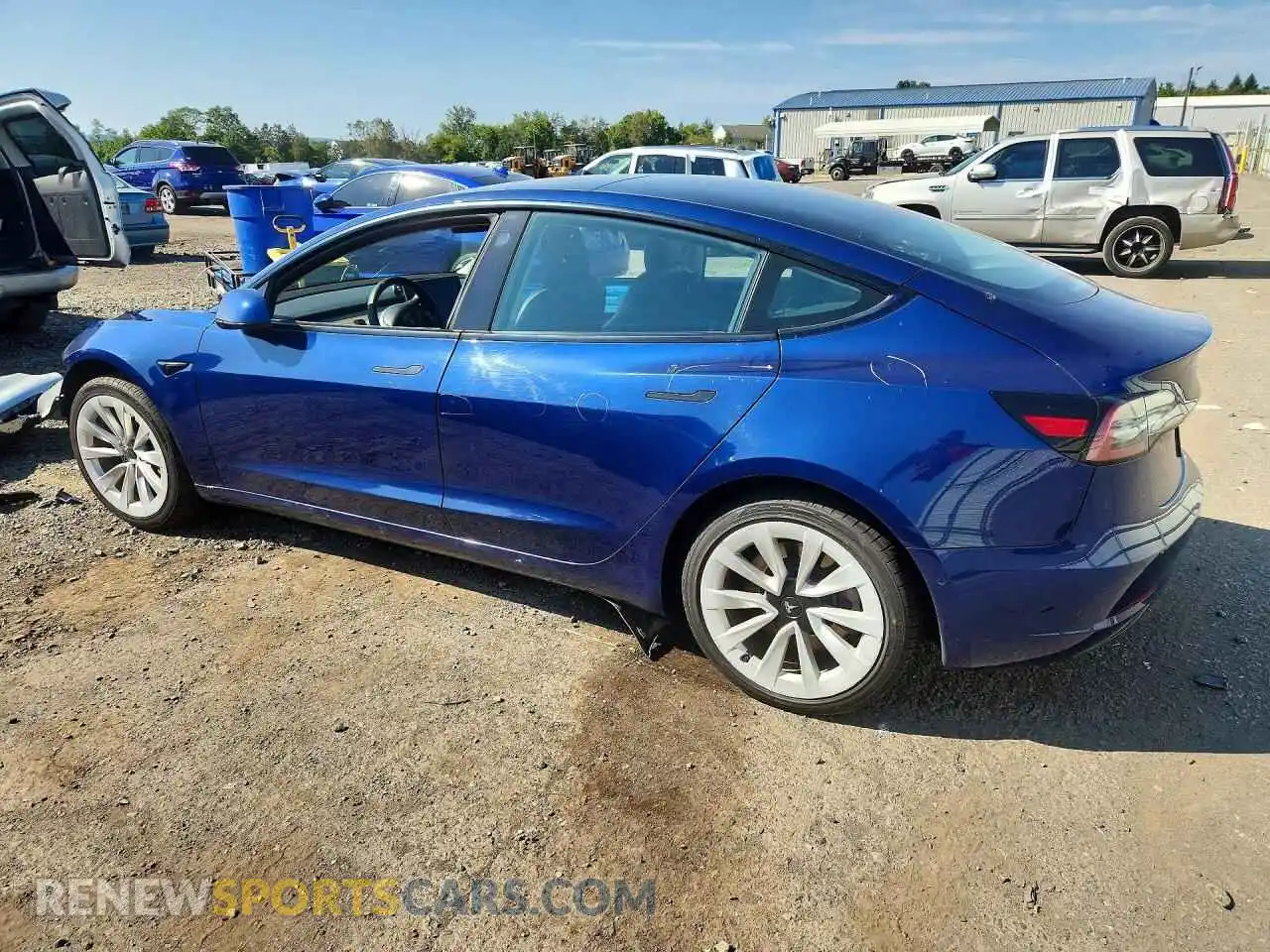 2 fotografías del automóvil dañado 5YJ3E1EA1NF190843 TESLA MODEL 3 2022