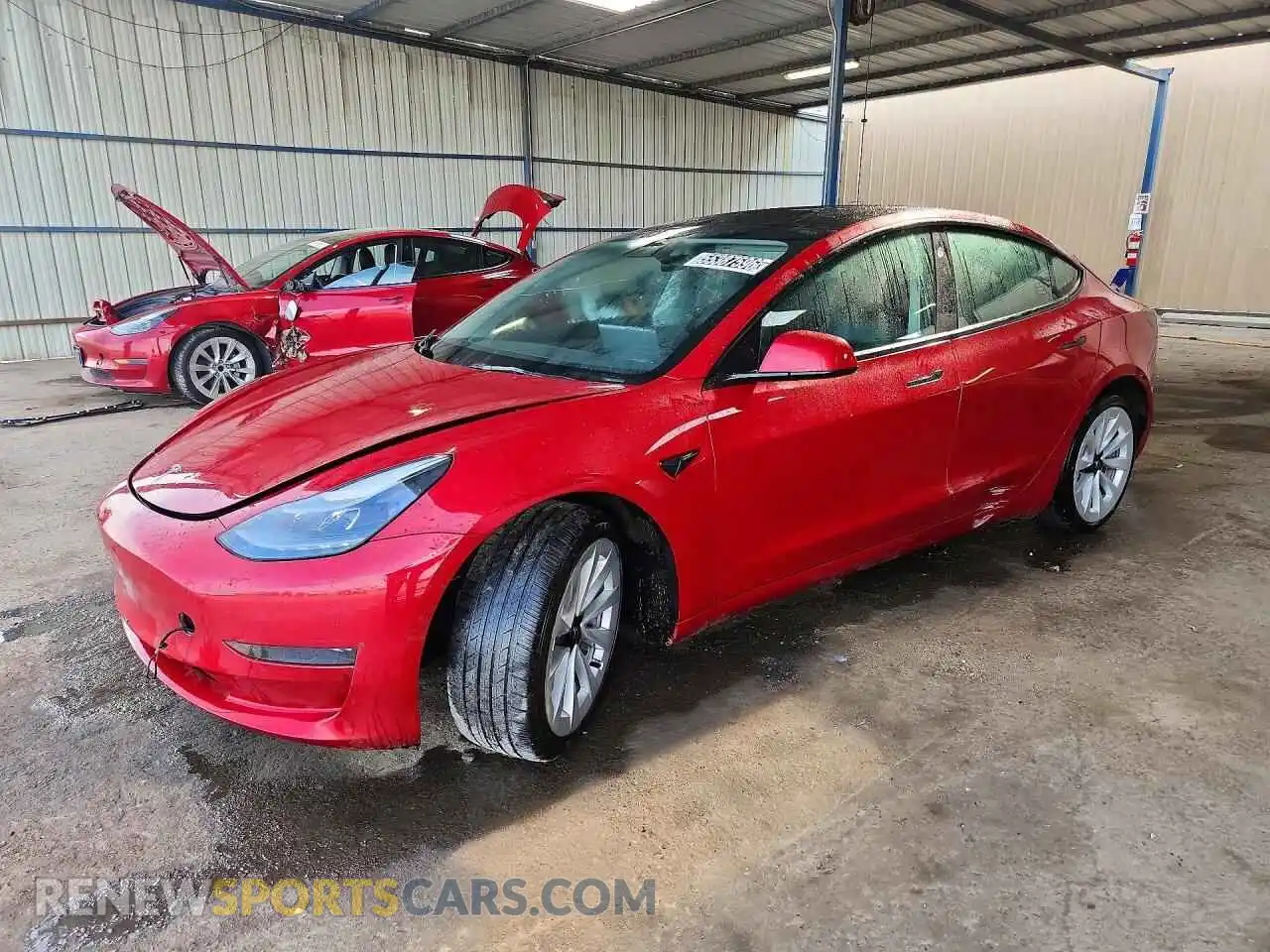 1 Photograph of a damaged car 5YJ3E1EA1NF303982 TESLA MODEL 3 2022